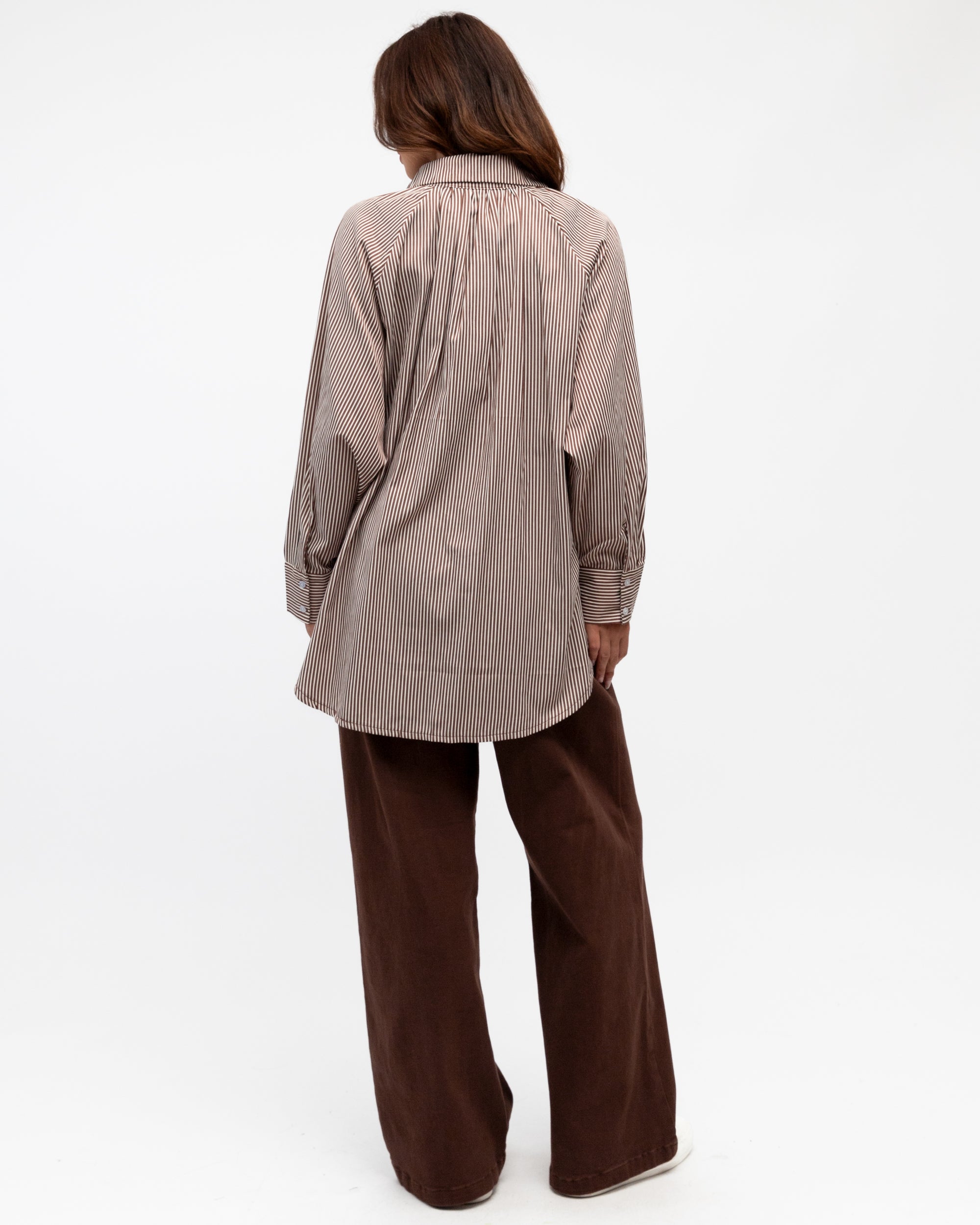 Coastal Stripe Shirt Chocolate