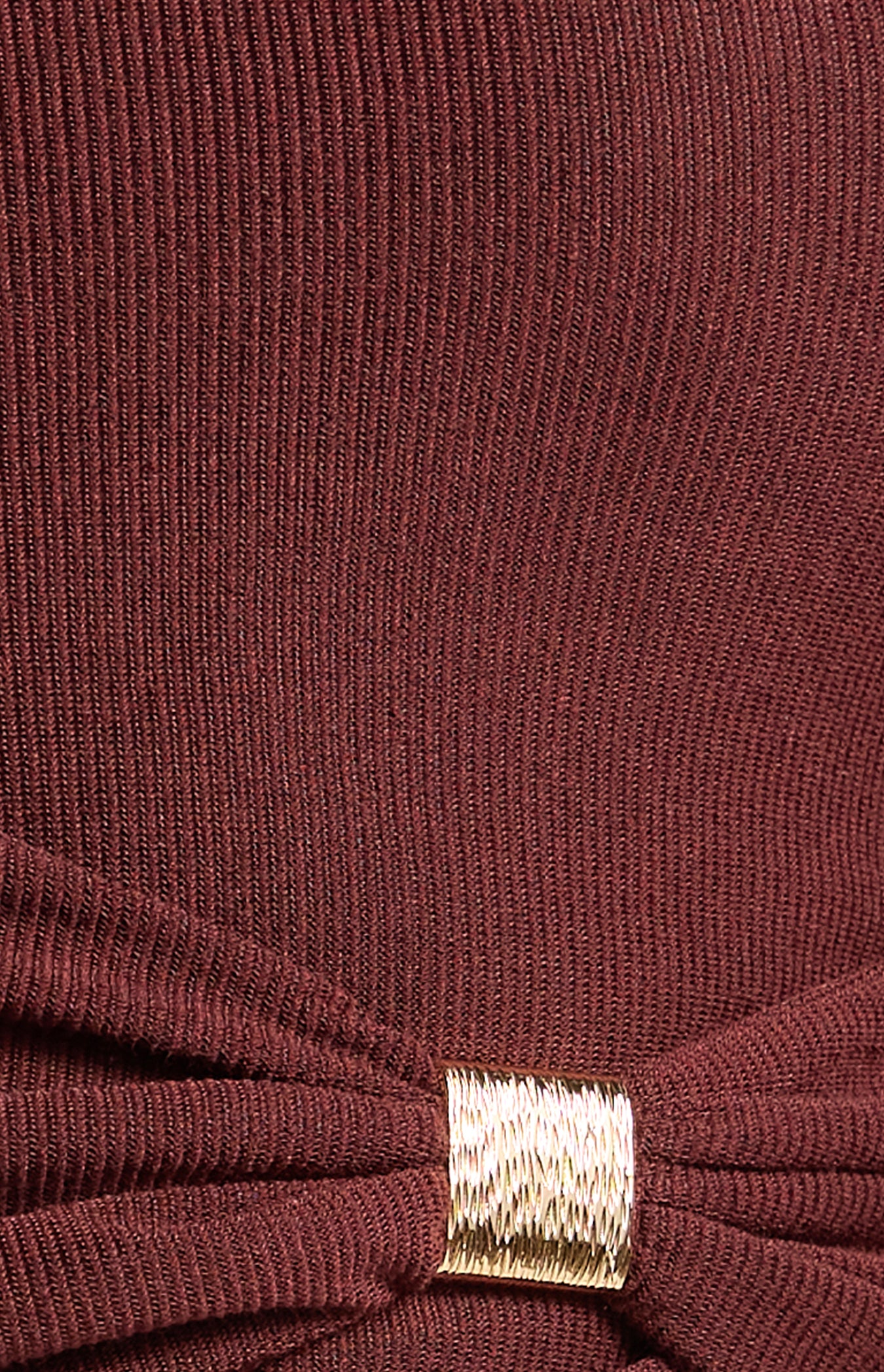 Lia Asymmetric Gold Detail Top Wine