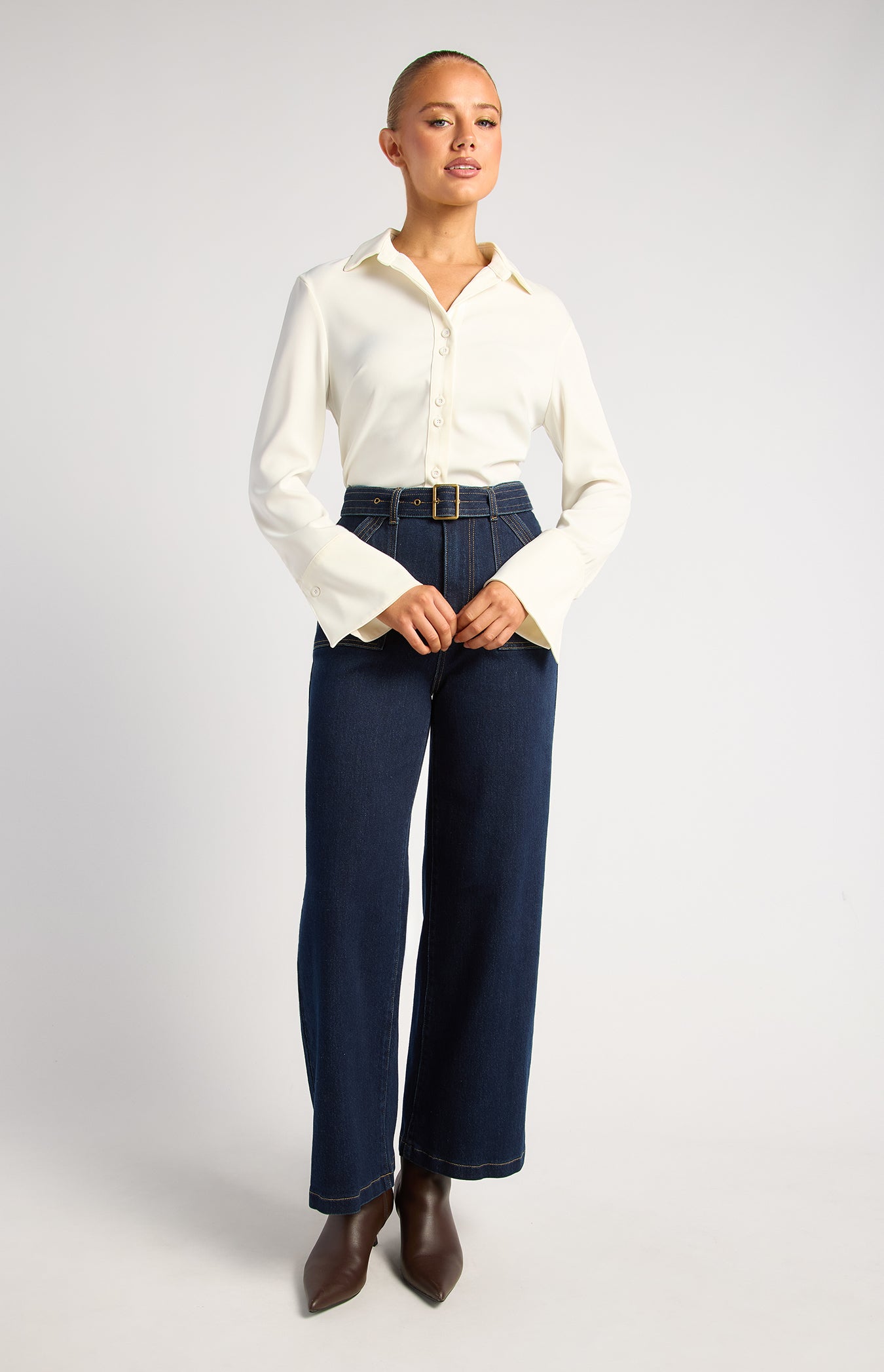 Kendra Flare Sleeve Blouse White