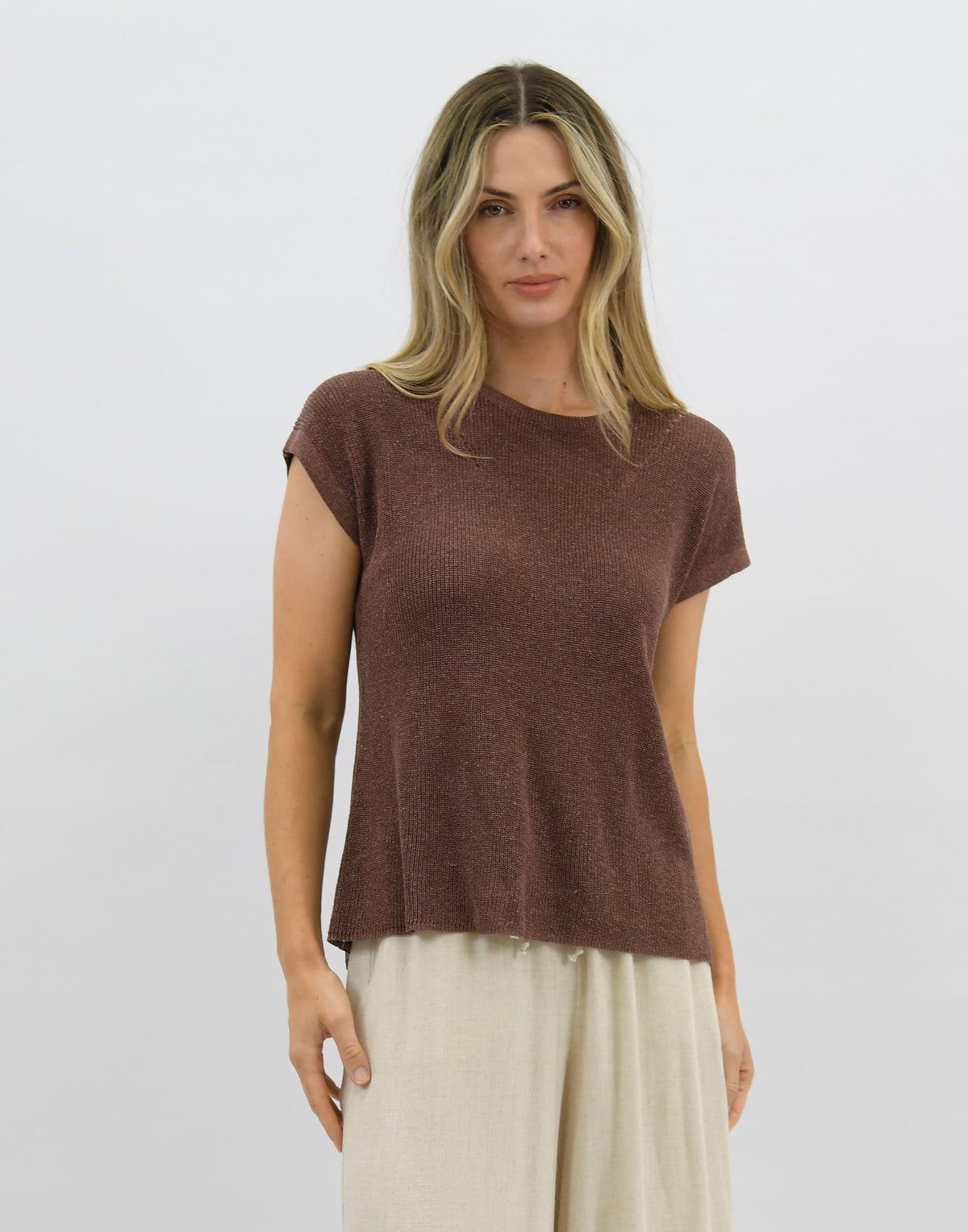 Sunday Button Back Knit Chocolate