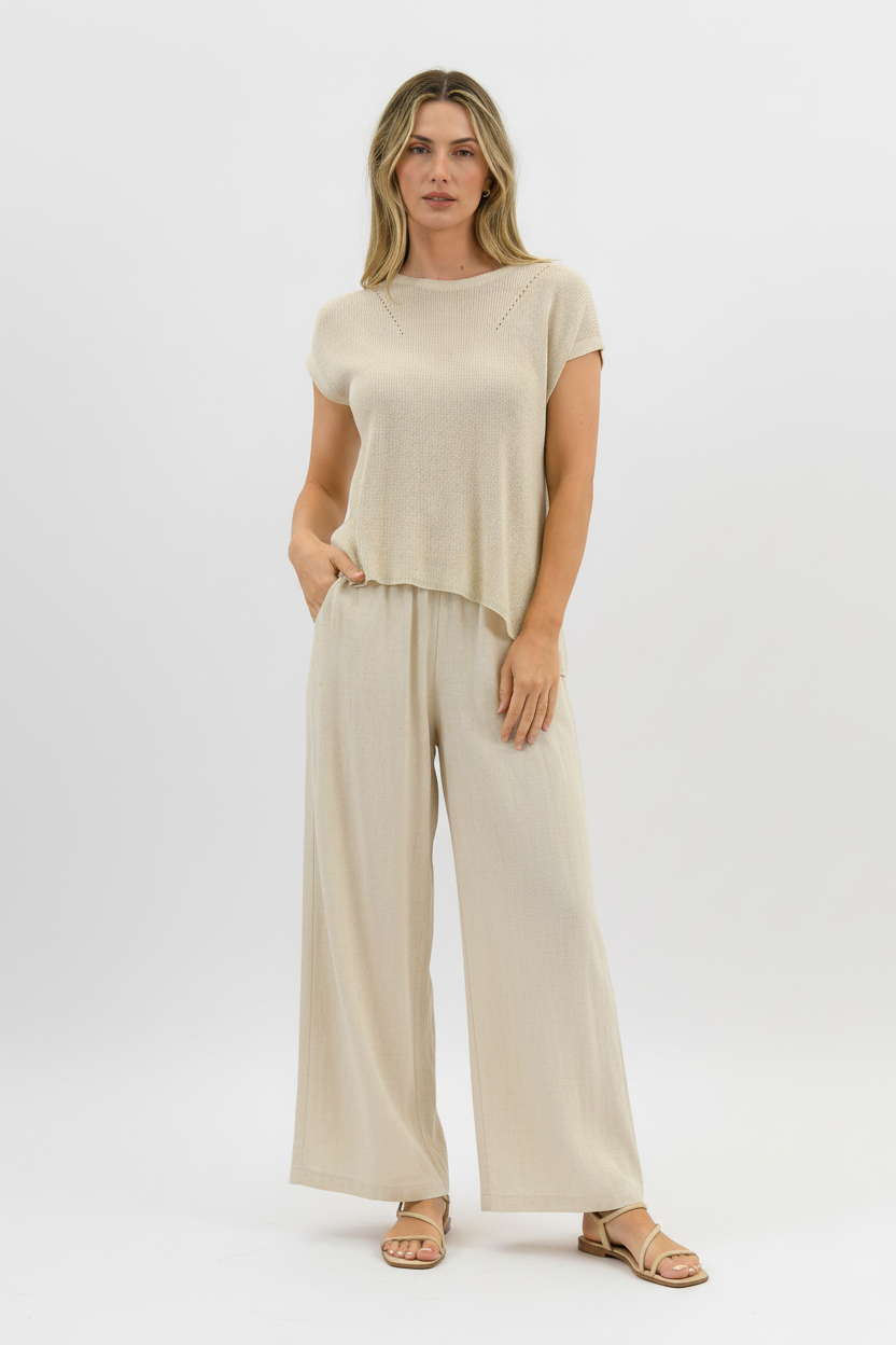 Sunday Button Back Knit Beige