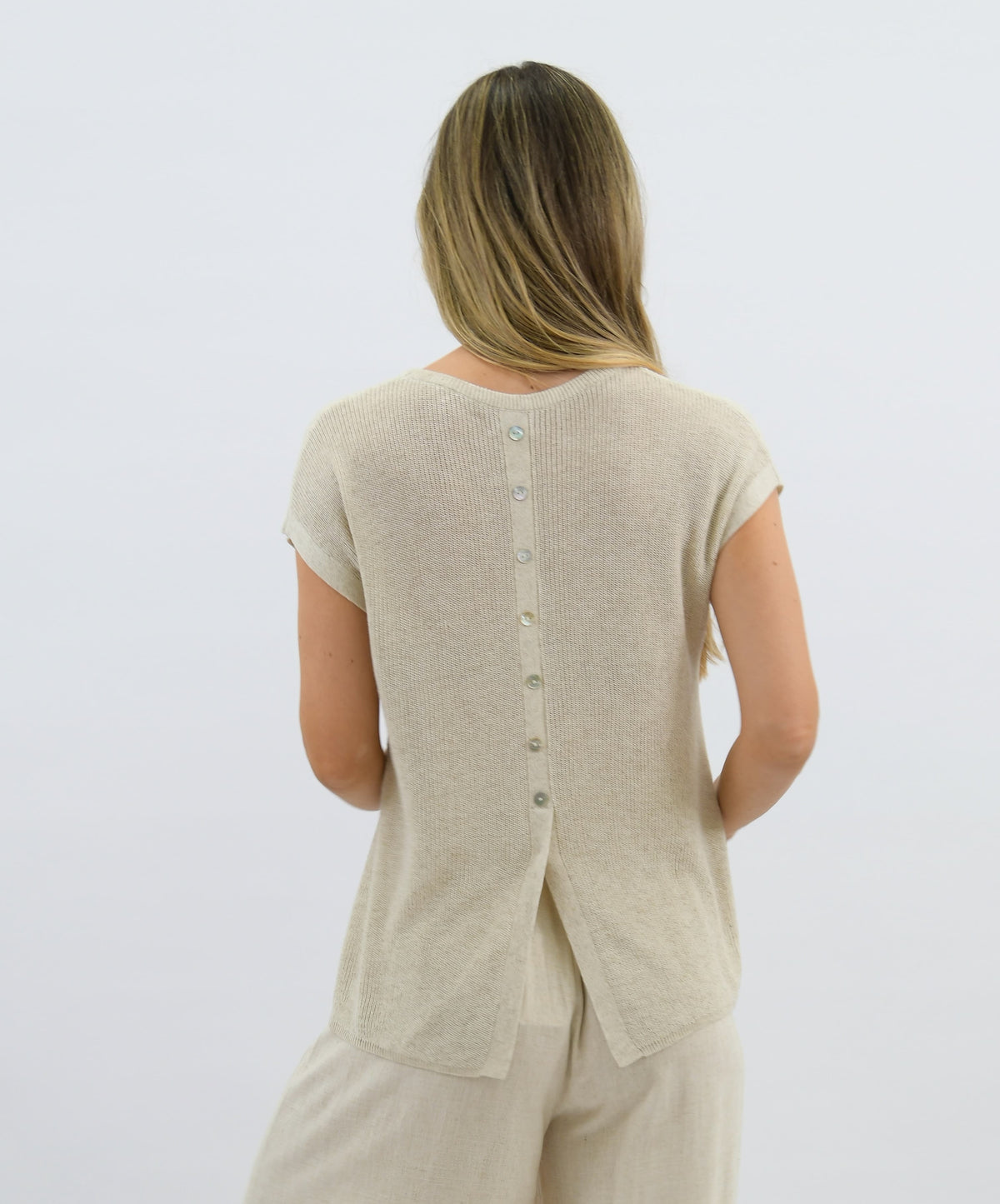 Sunday Button Back Knit Beige