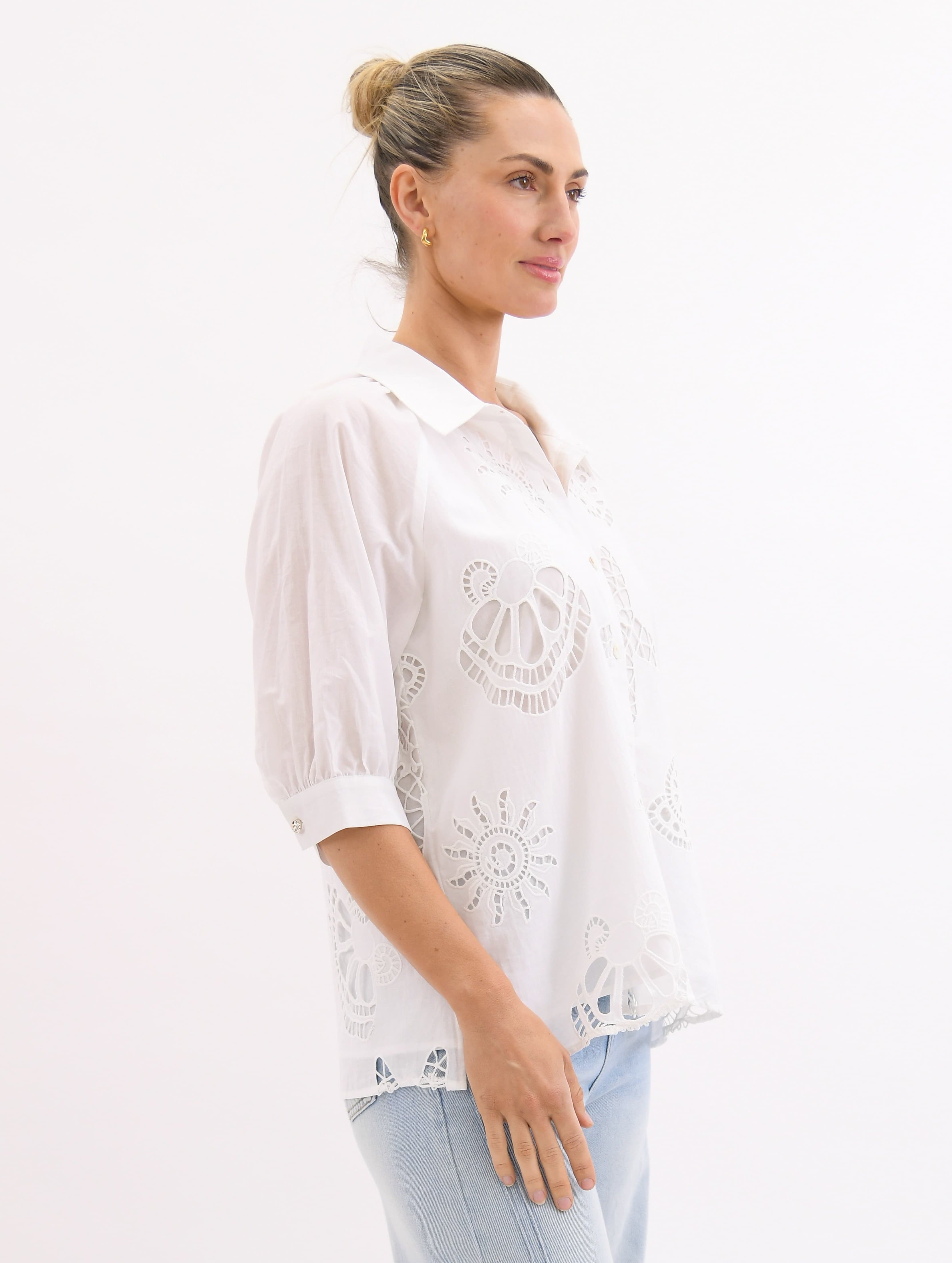 Elara Cotton Embroidered Shirt