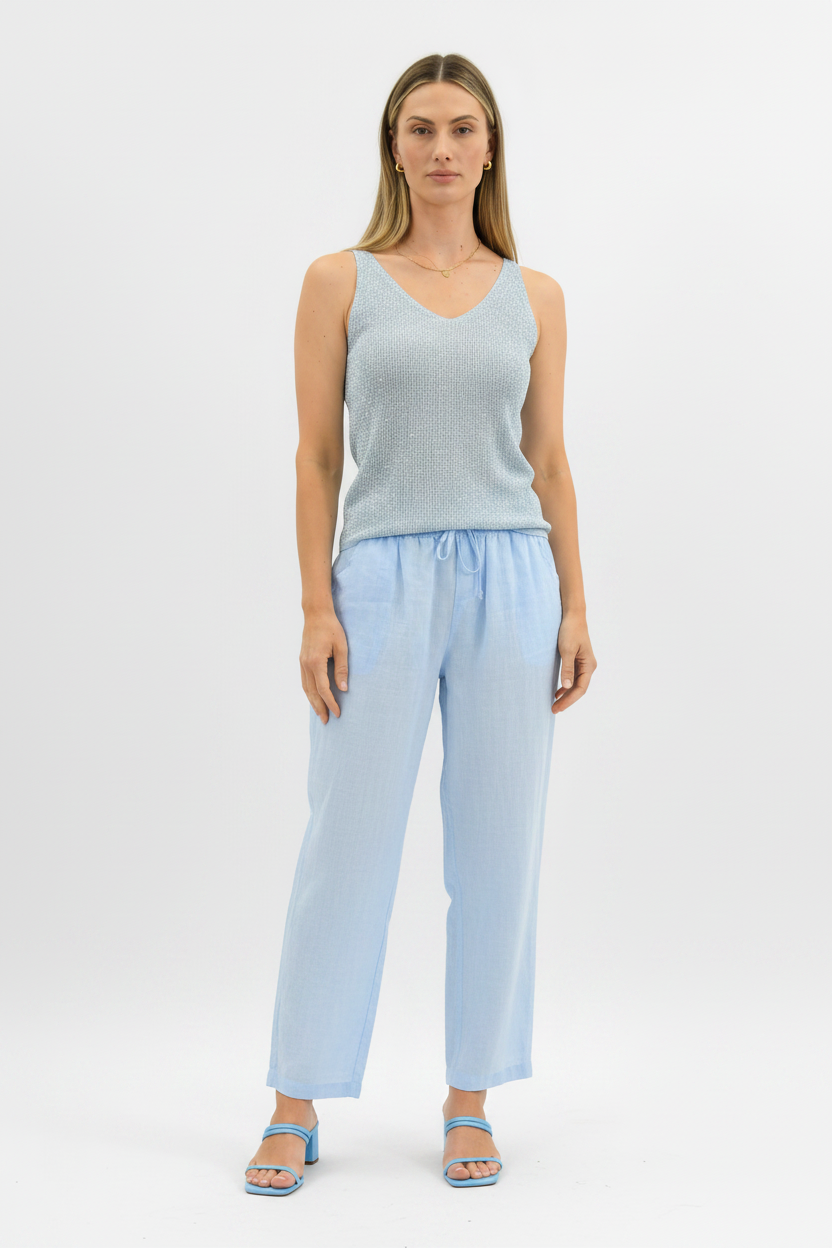 Moonlit Glow Glitter Top Ice Blue