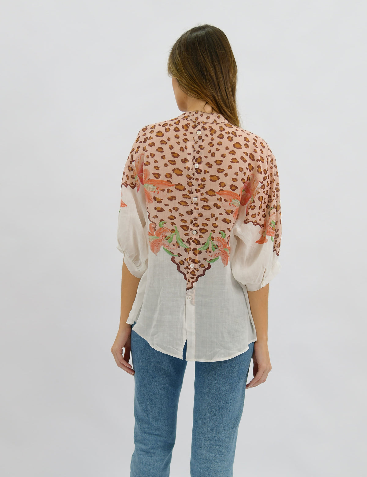 Lily Leopard Sheer Linen Blouse