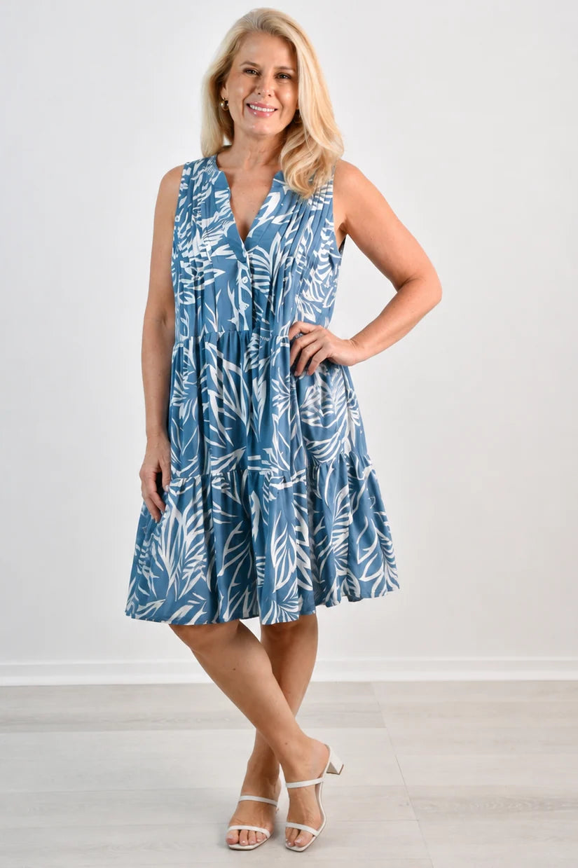 Java Dress - Daintree Denim & White