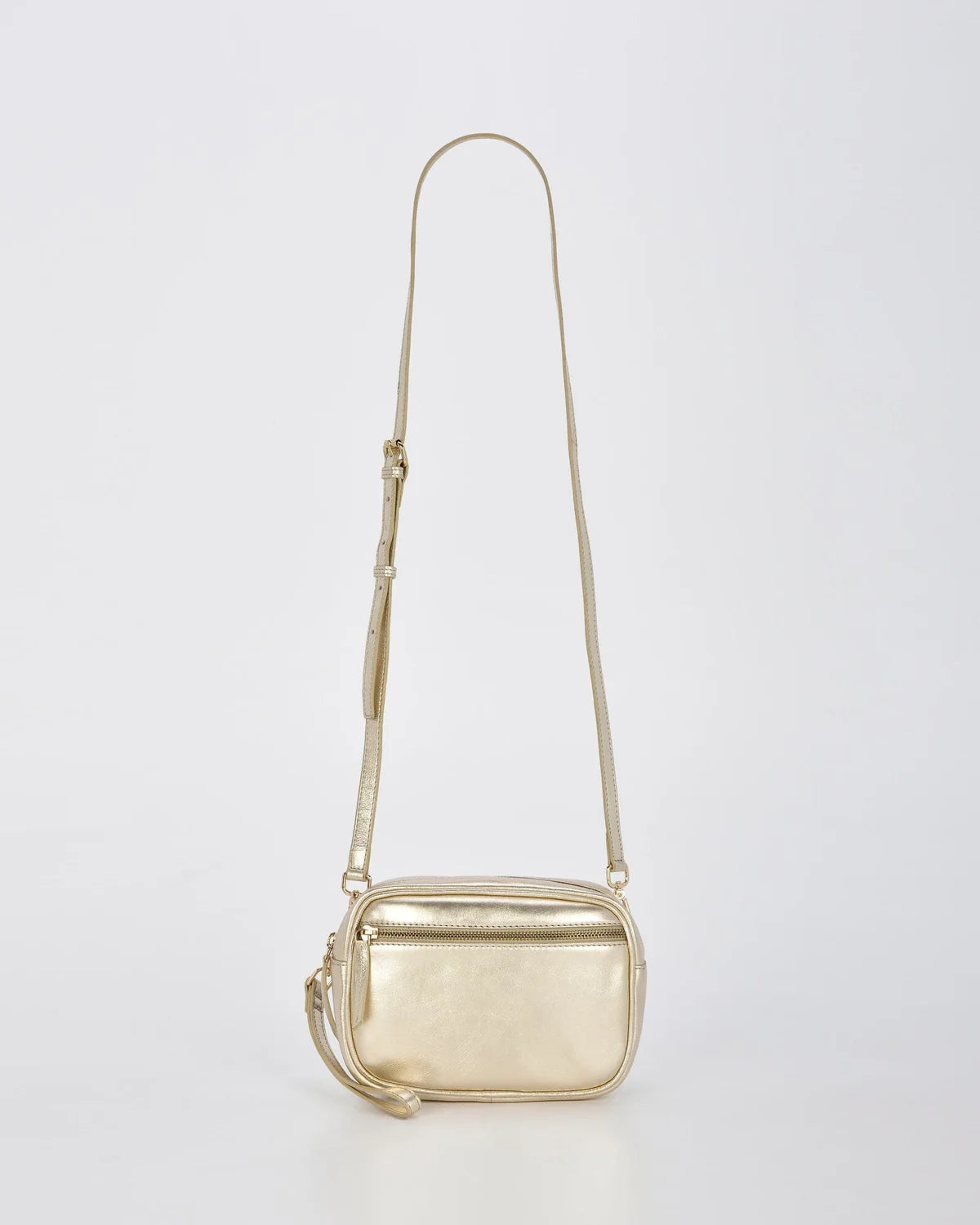 Aurora Champagne Metallic Leather Bag