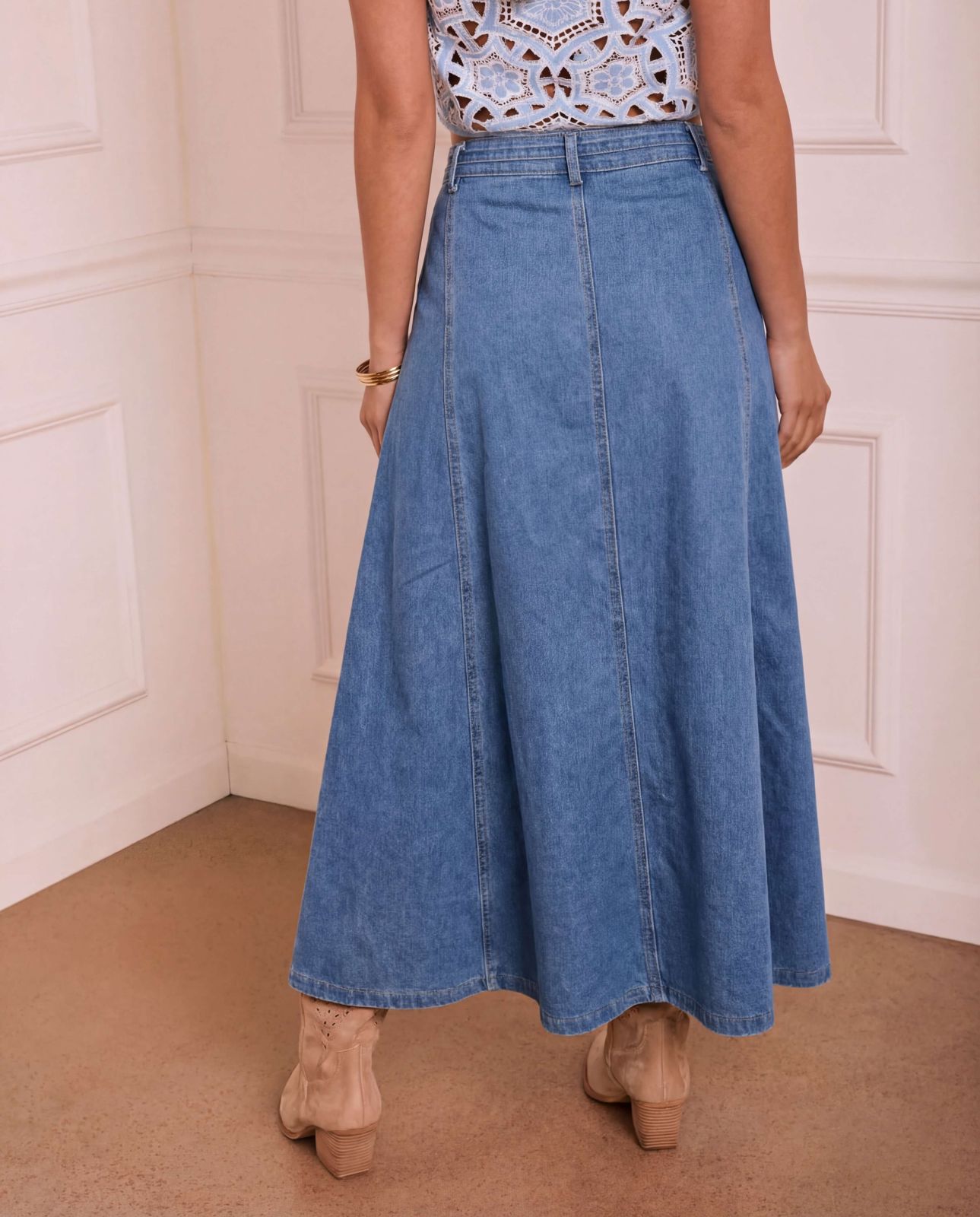 Floria Denim Maxi Skirt