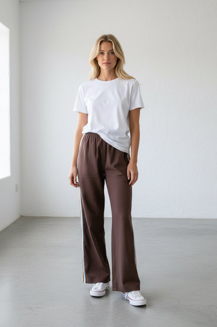 Blue Mocha Racer Stripe Pant / By Frankie