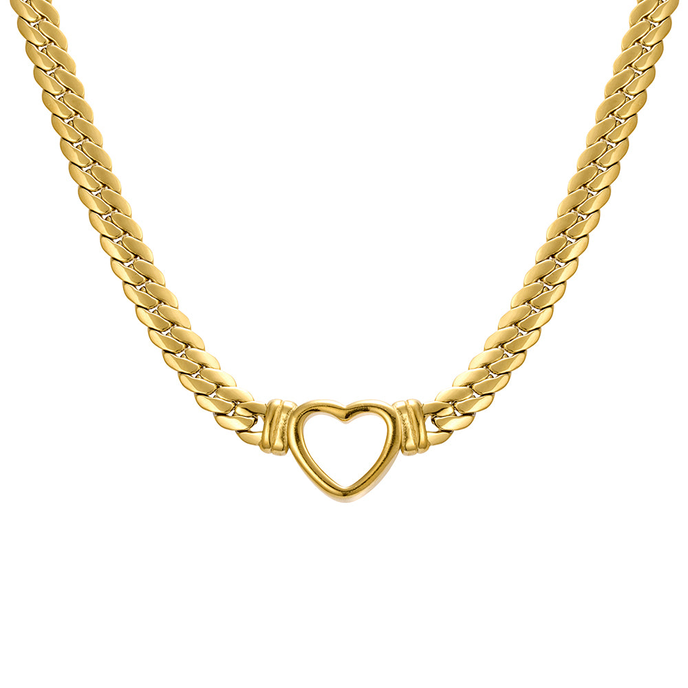 Curb Chain Heart Bracelet