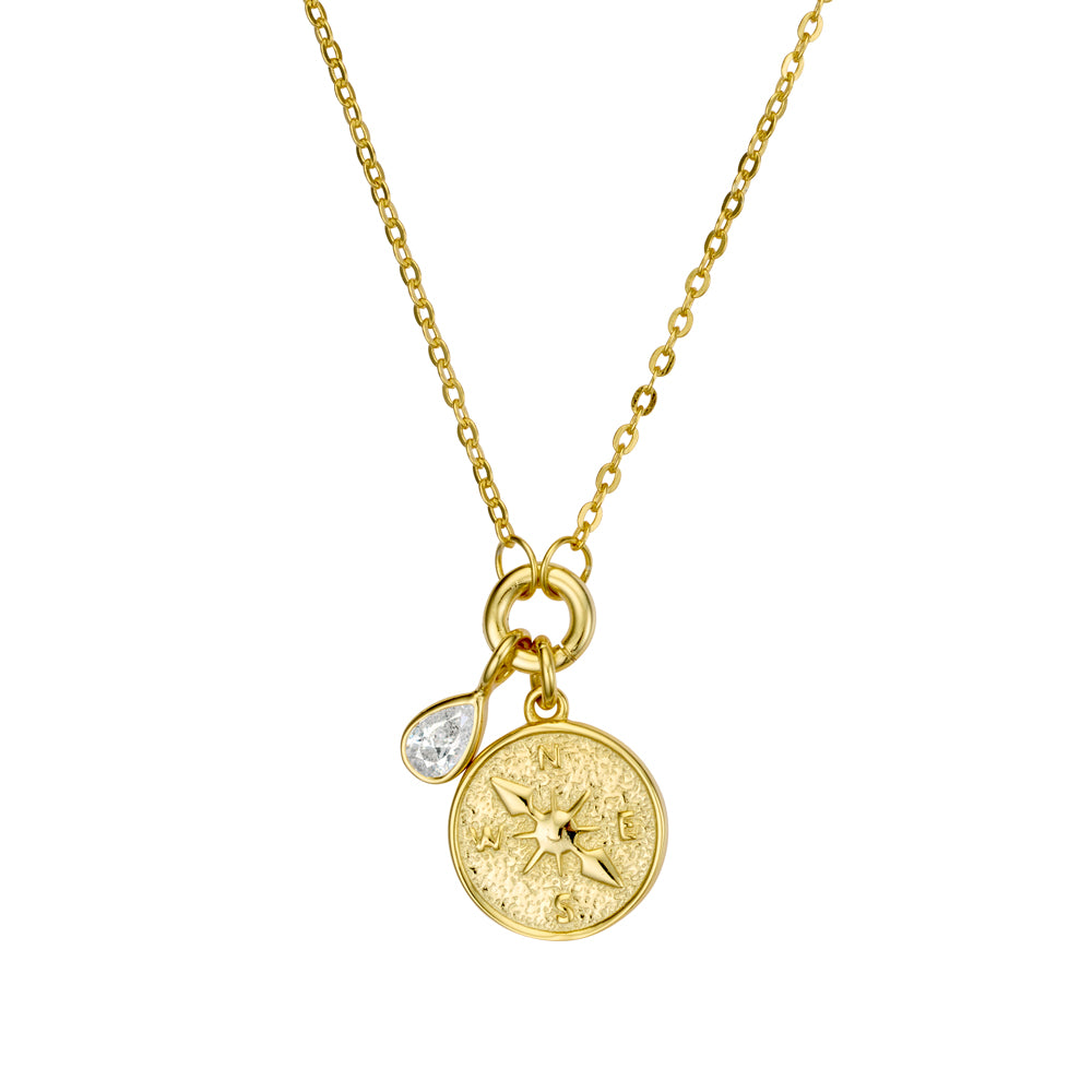 Compass Teardrop Necklace