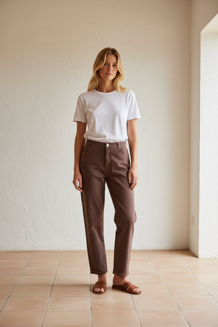 Tarah By Frankie Barrel Jean Chocolate