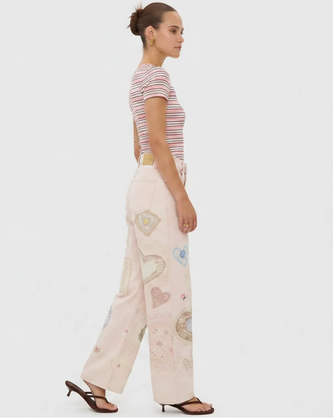 Loving Hearts Wide Leg Jeans