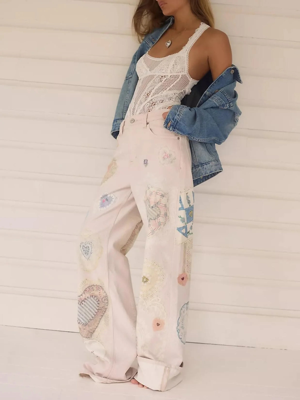 Loving Hearts Wide Leg Jeans