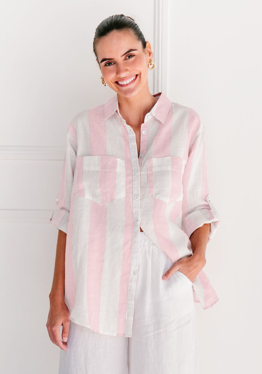 Beachline Stripe Linen Shirt