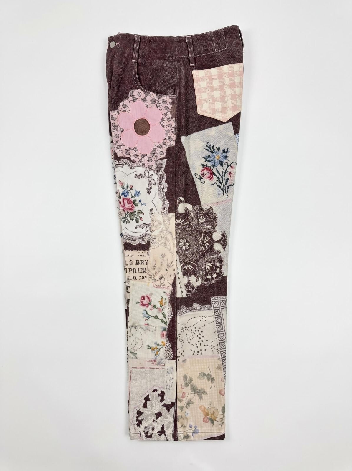 Chocolate Garden of Eden Floral Denim Jean