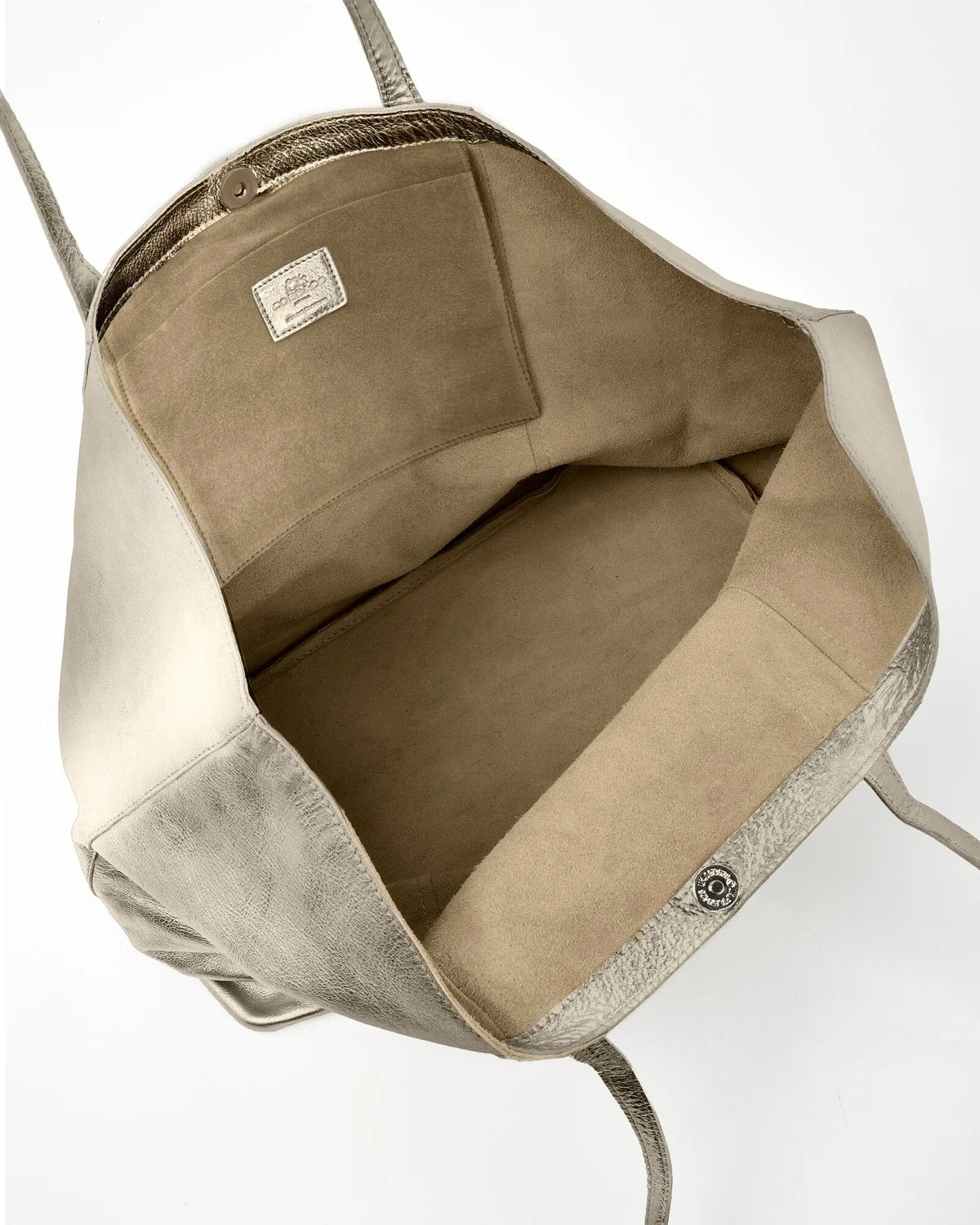 Elara Champagne Metallic Leather Hobo Bag