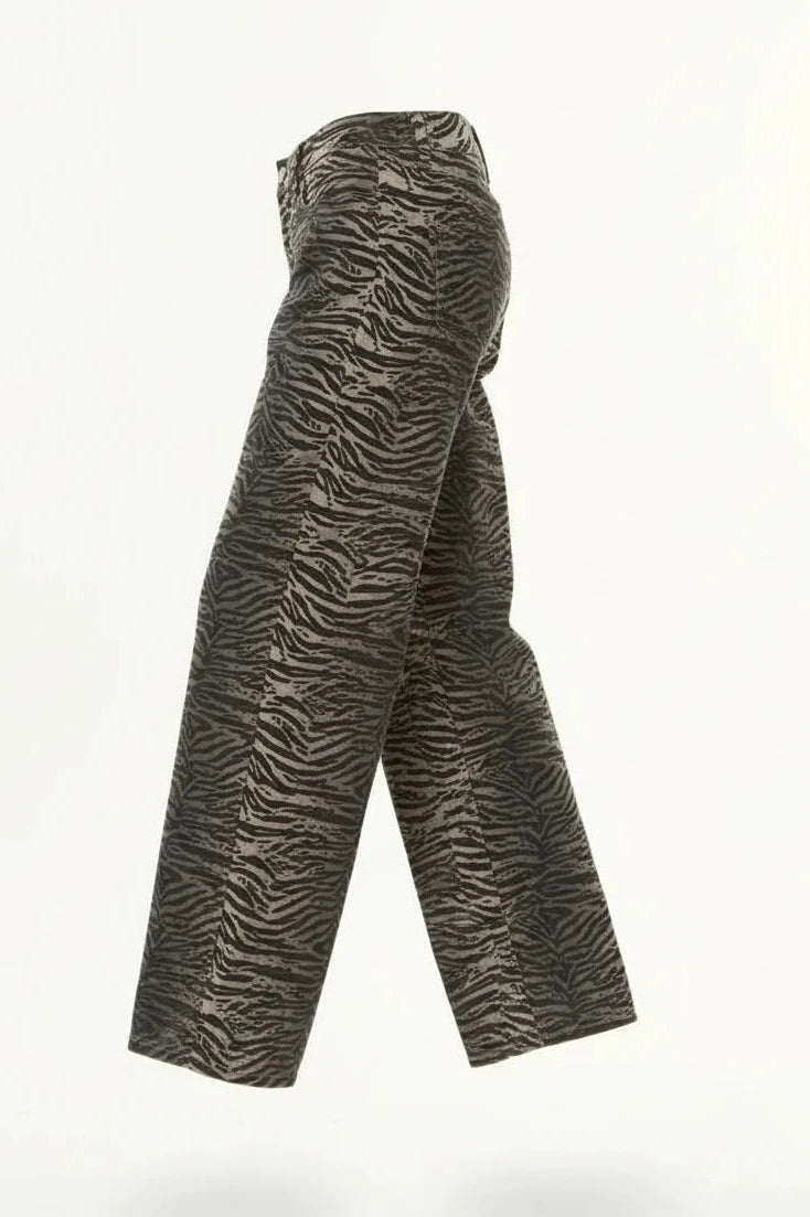 Moment in Y2K Zebra Flare Jeans