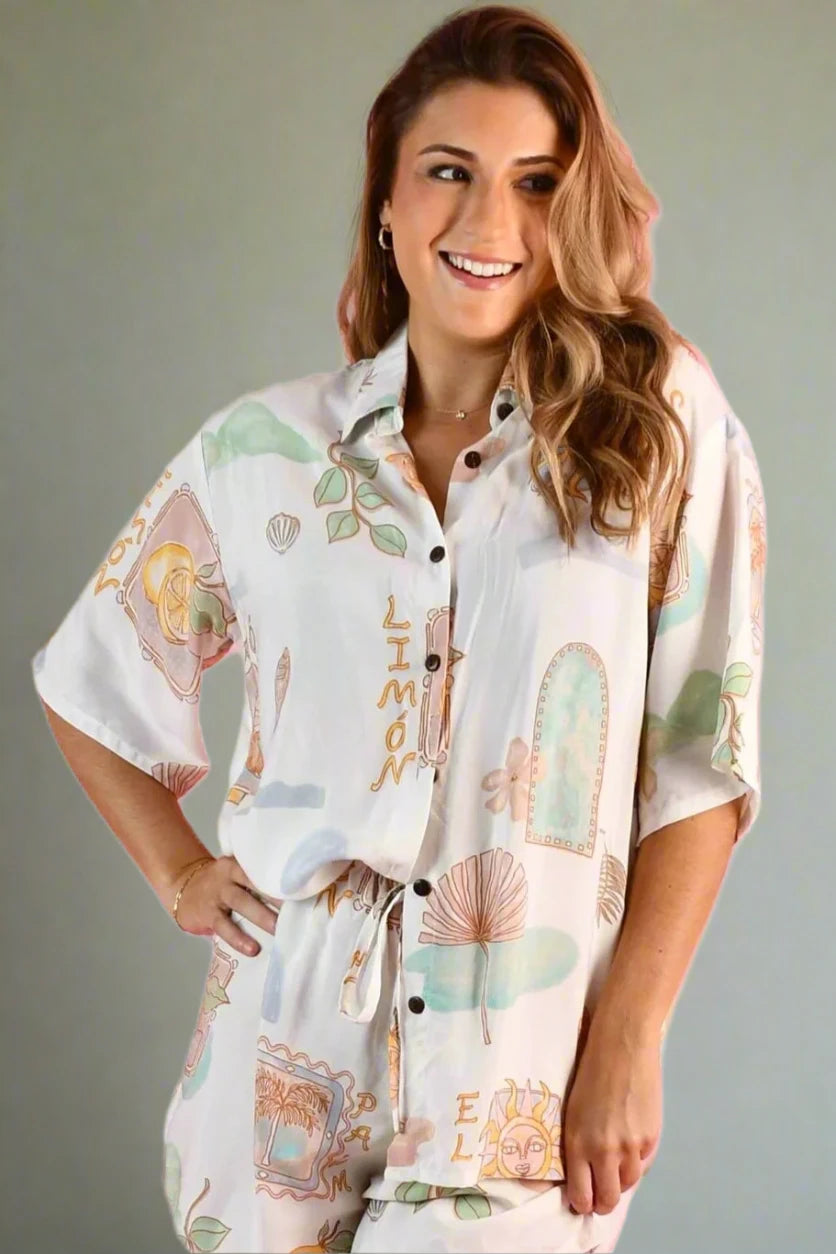 Yacht Shorts - Zesty Postcard