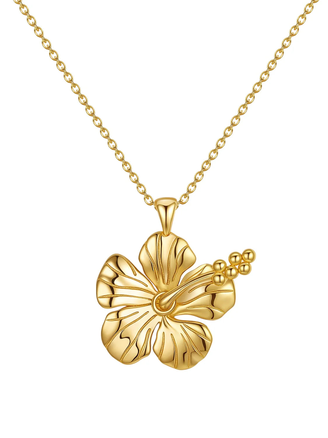 Hibiscus Necklace 18K Gold Vermeil