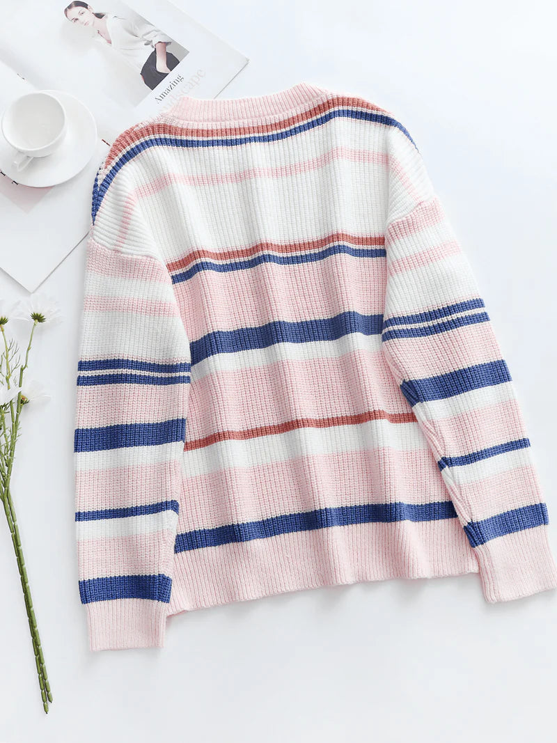 Clover Soft Ribbed Jumper Black/White