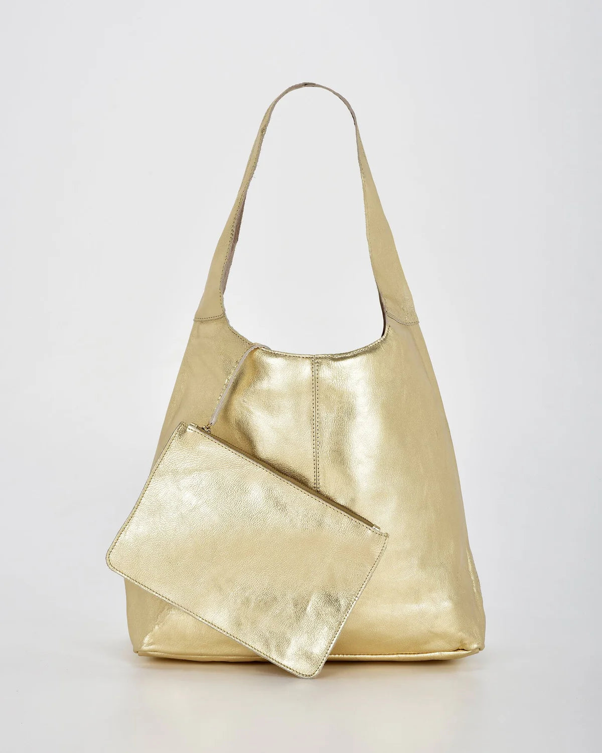 Lynx Gold Metallic Leather Hobo Bag