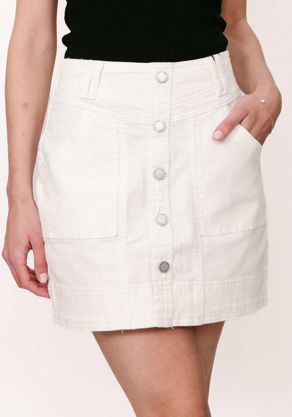 Dallas Button Detail Denim Mini Skirt