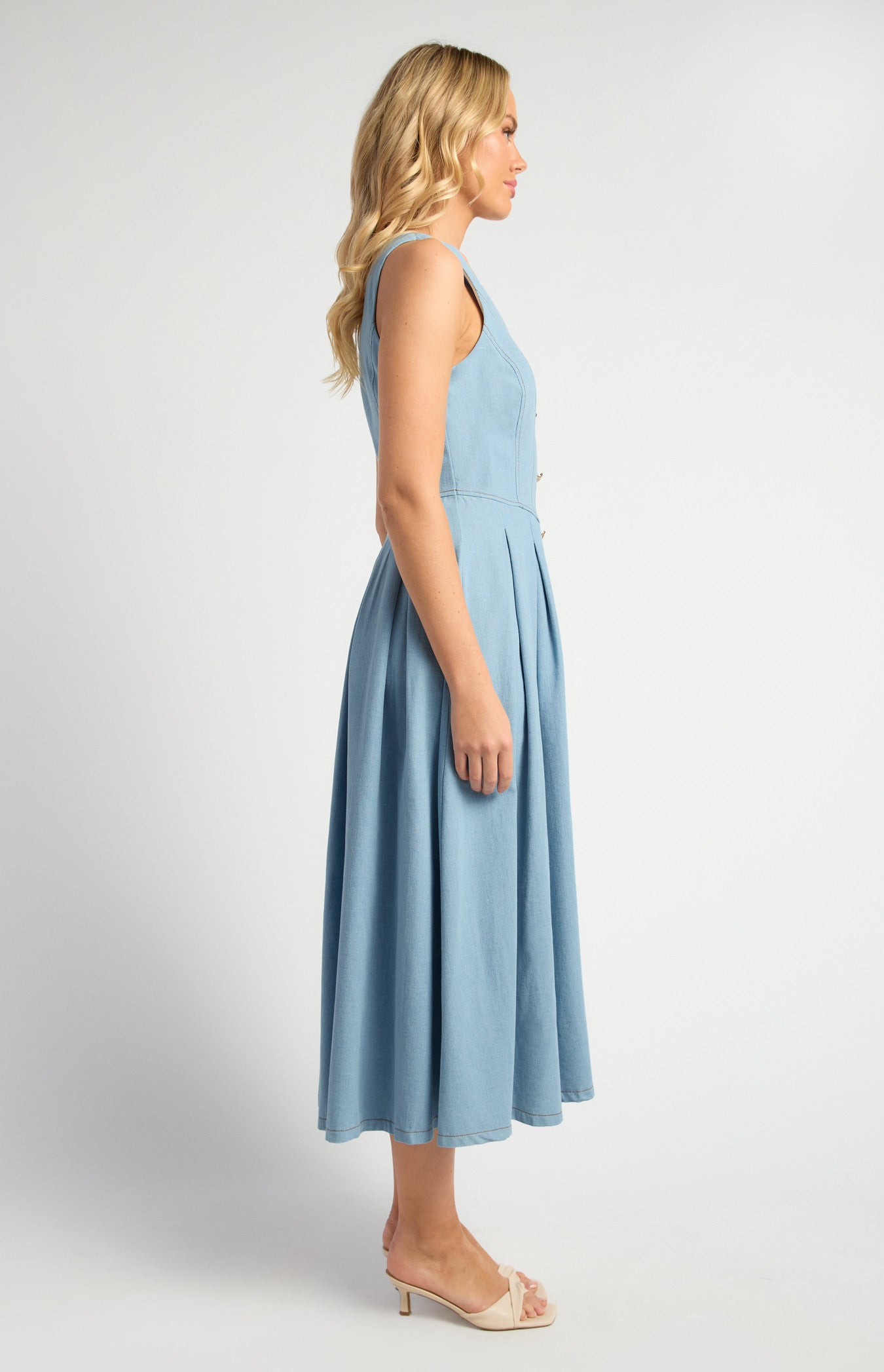 Eva Light Chambray Maxi Dress