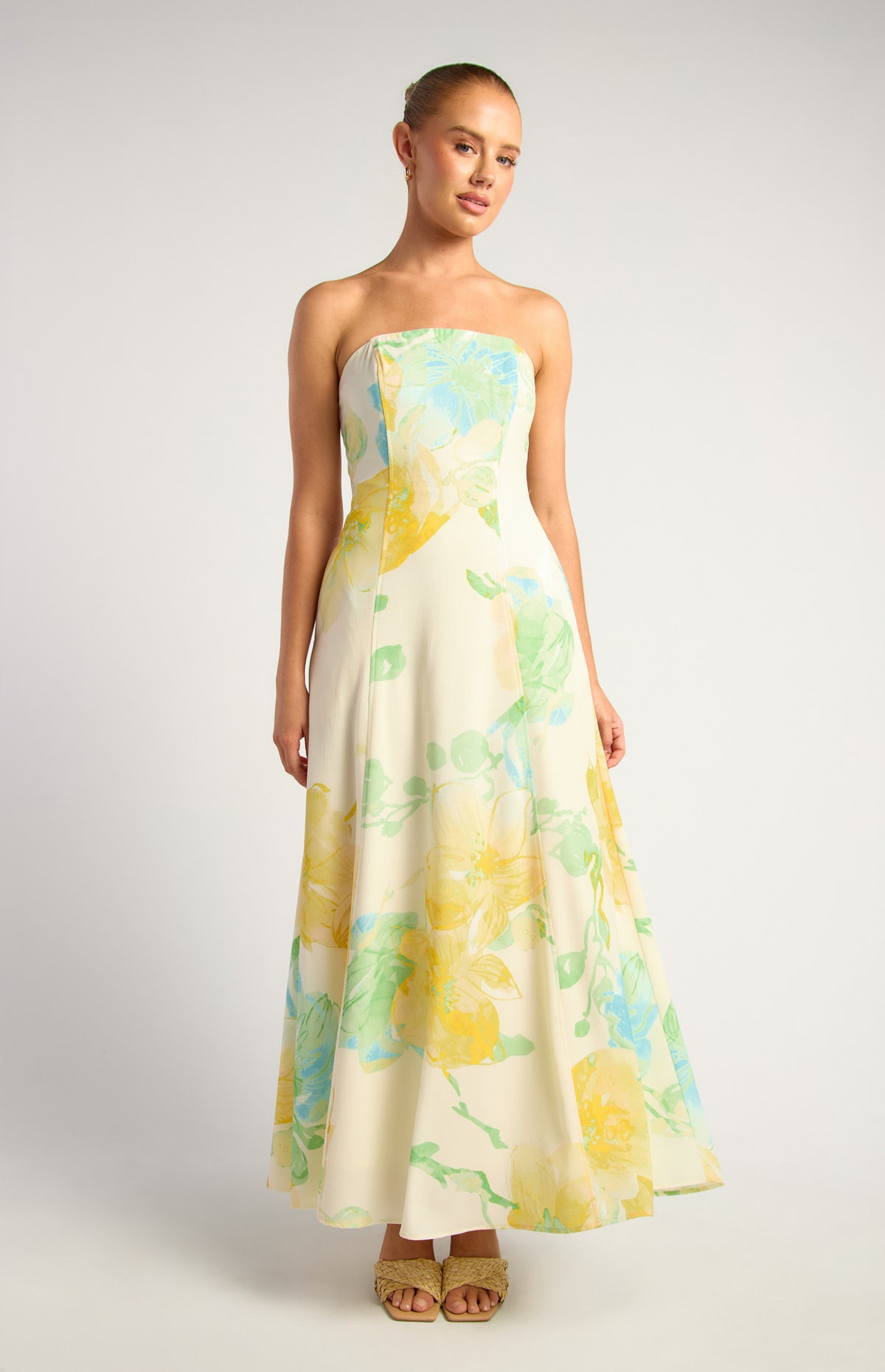 Wildflower Floral Maxi Dress Lemon
