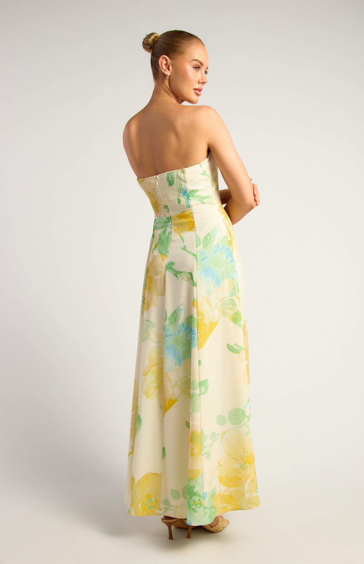 Wildflower Floral Maxi Dress Lemon
