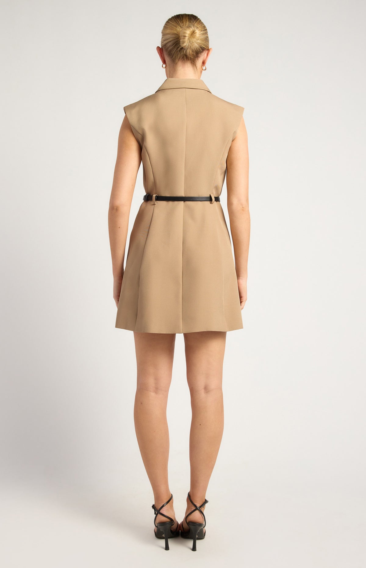 Anneka Cap Sleeve Dress Latte