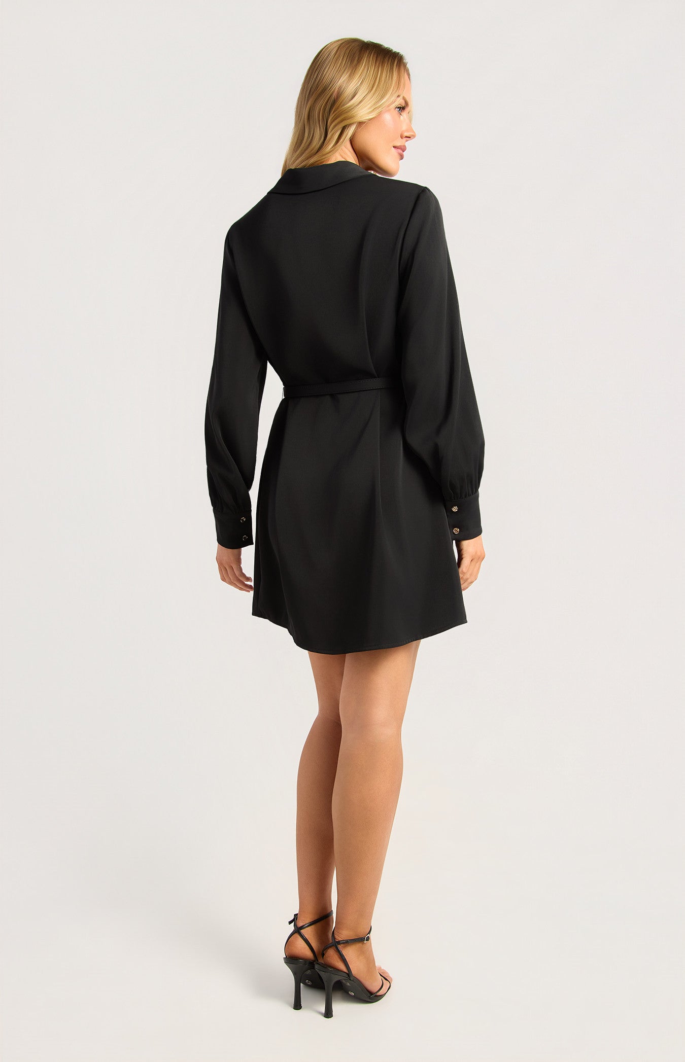 Longline Gold Button Shirt Dress