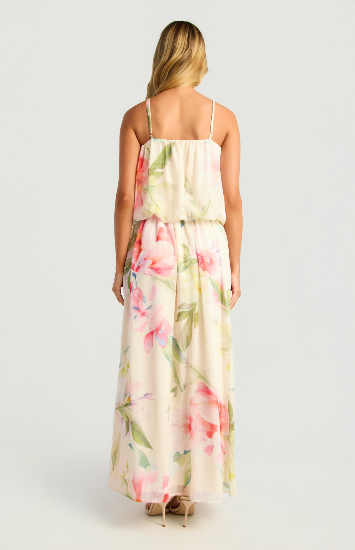 Briony Bubble Waist Chiffon Maxi