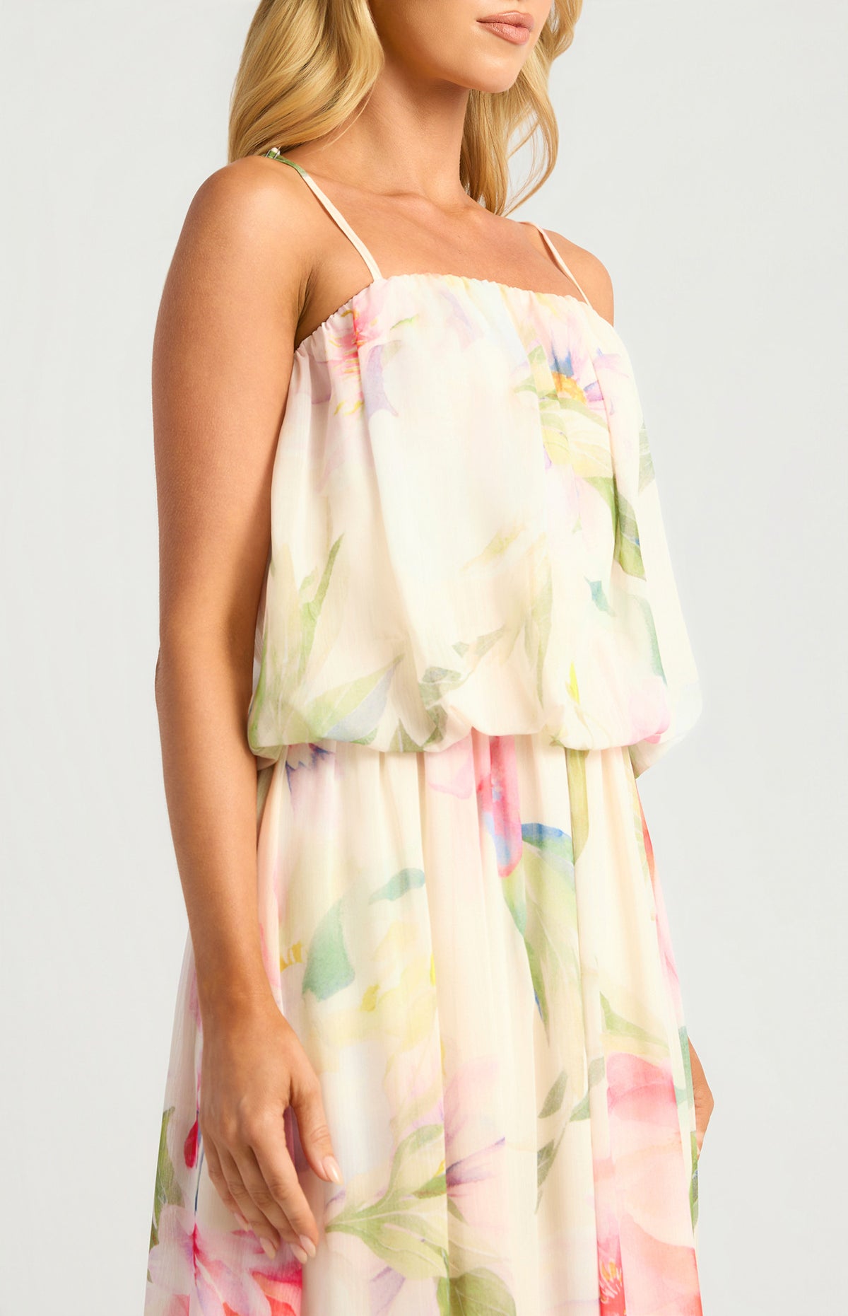 Briony Bubble Waist Chiffon Maxi