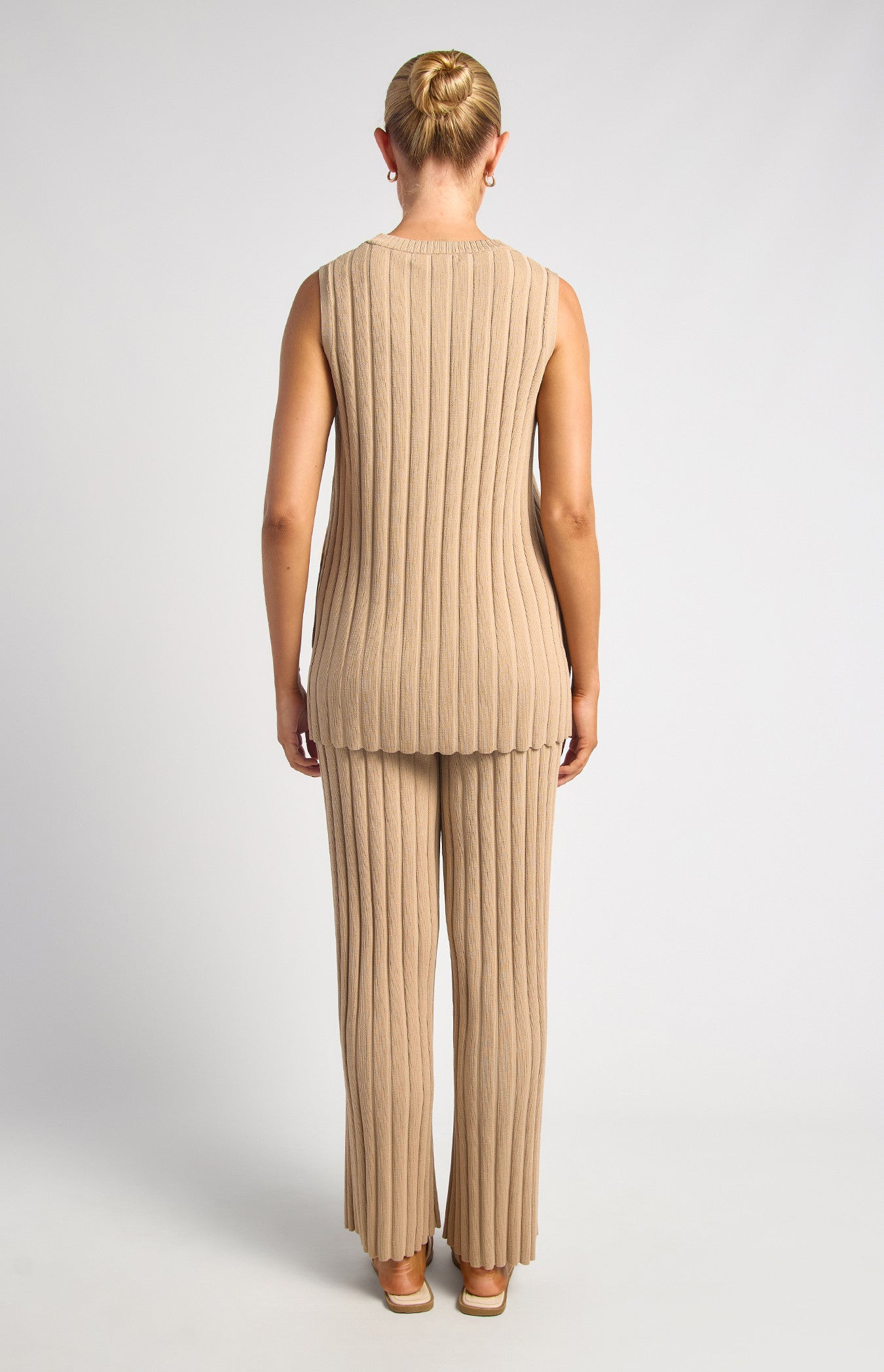 Silvie Sleeveless Top & Pant Set Beige