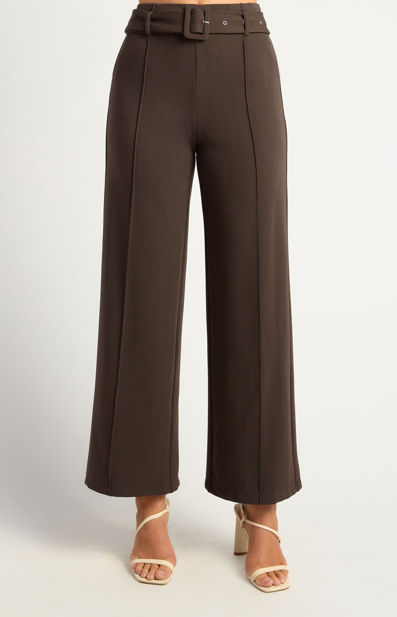 Indira Stretch Belted Pant Expresso