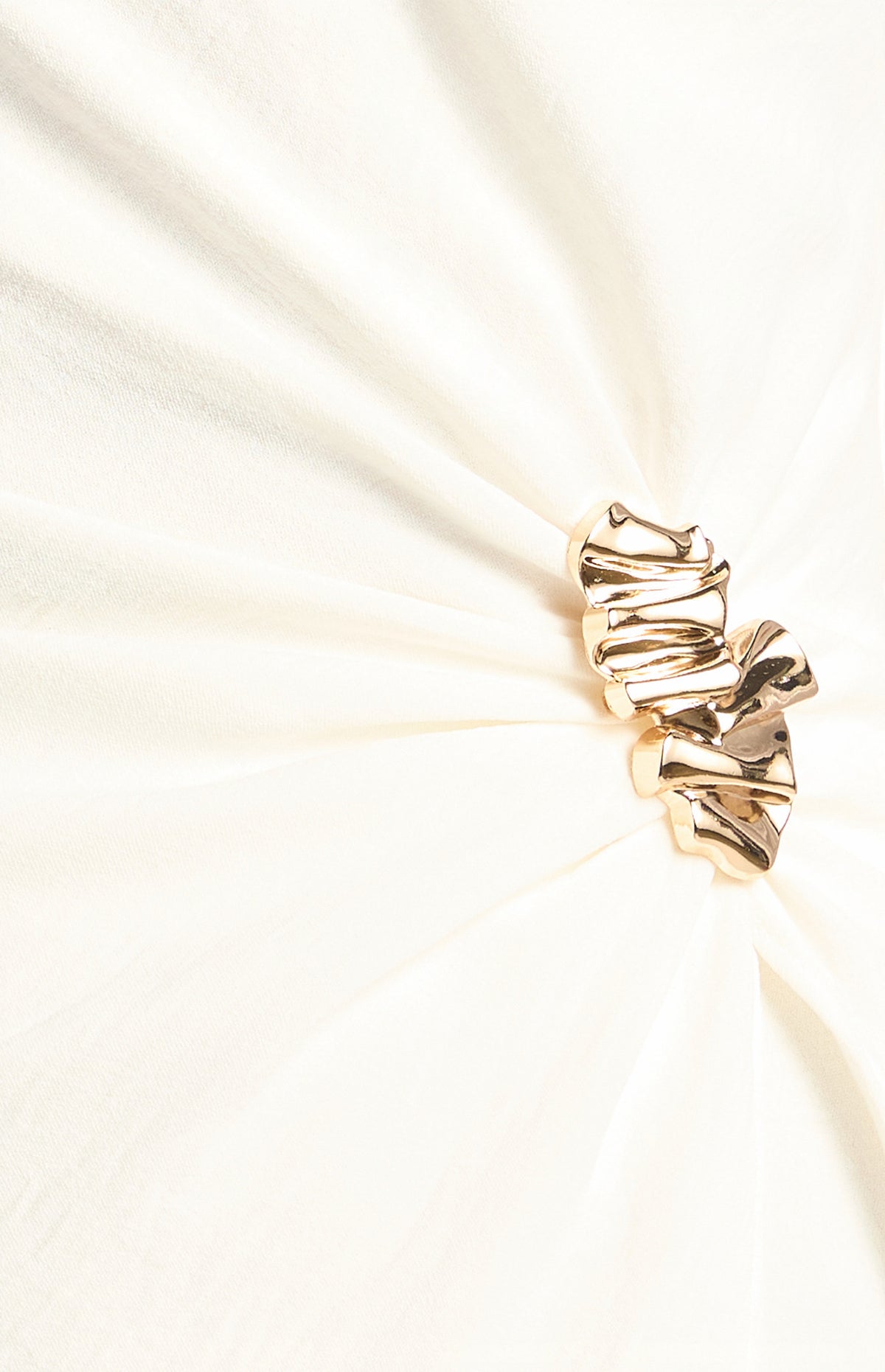Asymmetric Gold Buckle Top & Pants Set White