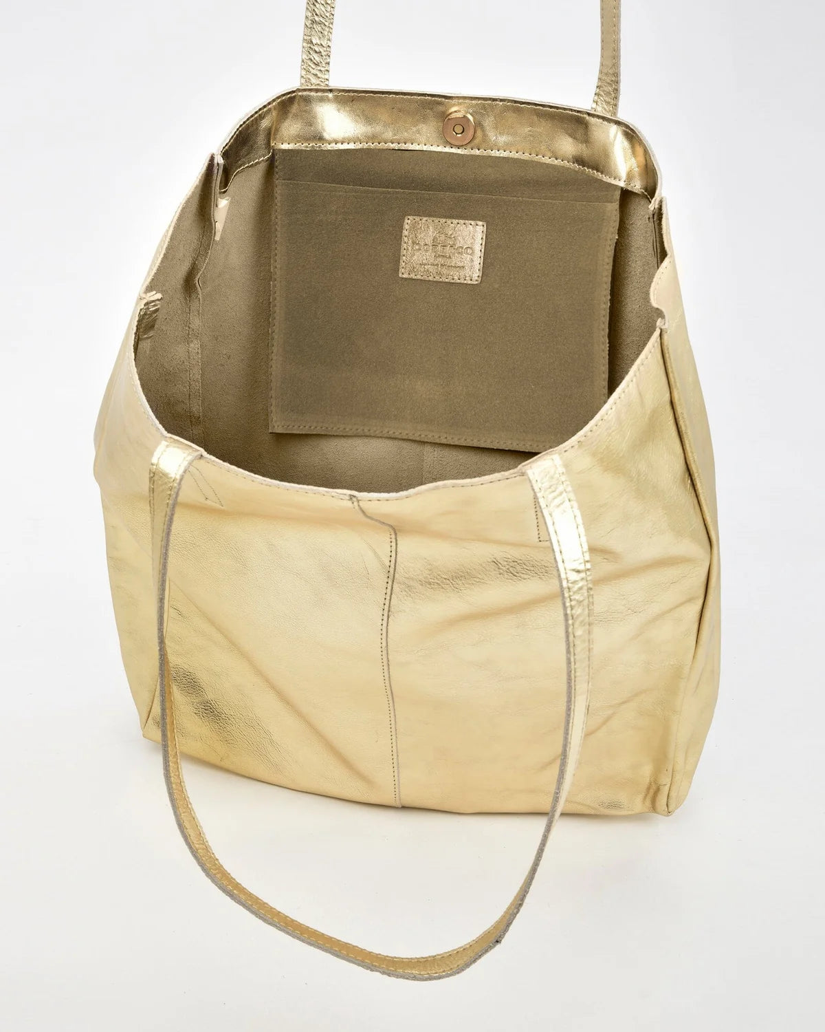 Venus Leather Metallic Hobo - Gold