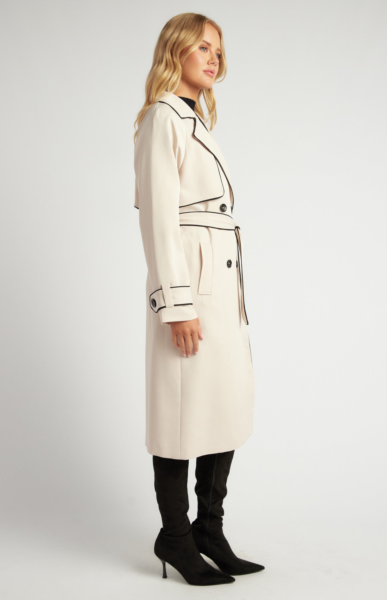 Byron Longline Trench Coat Beige