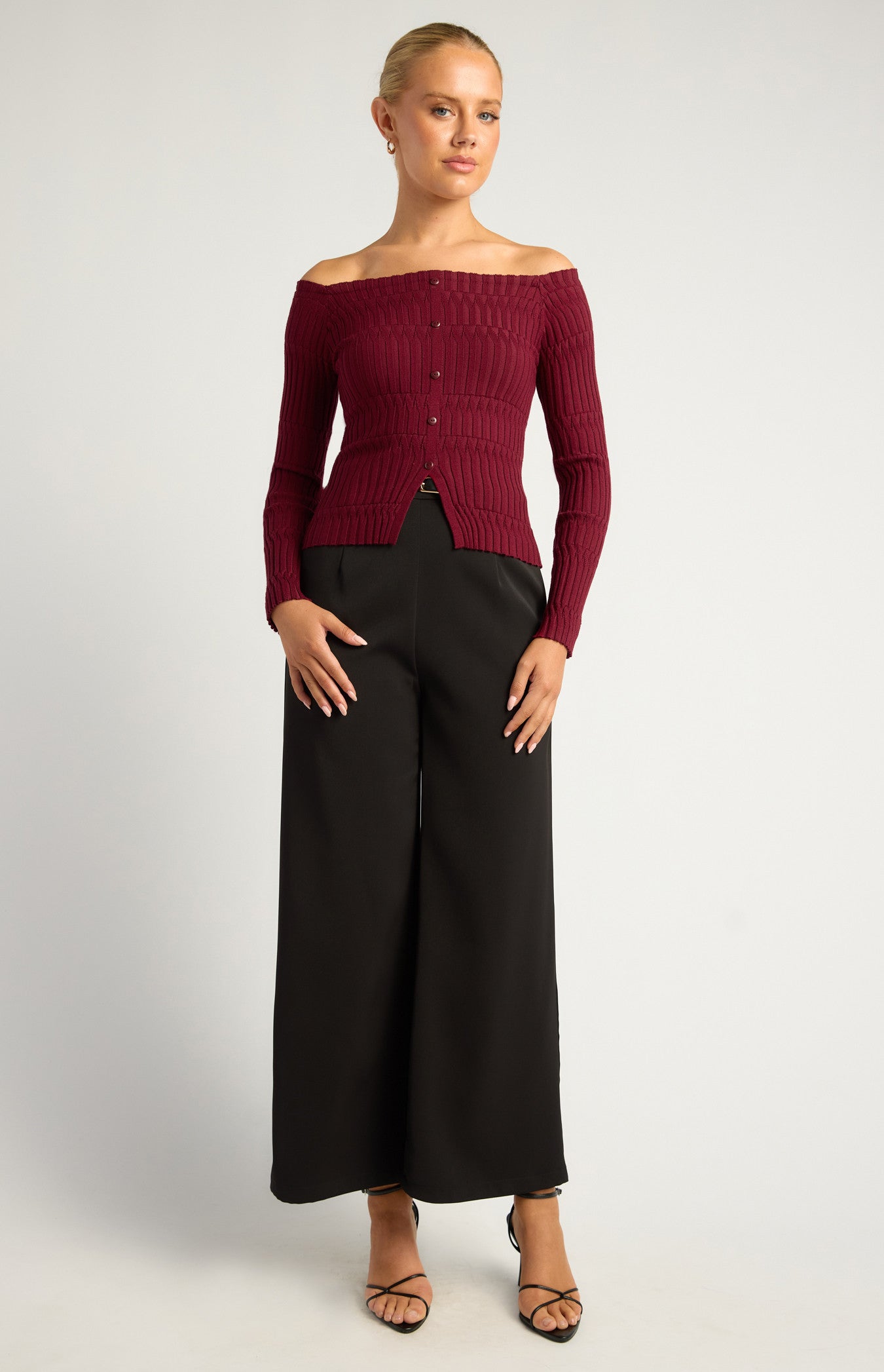 Off Shoulder Knit Top