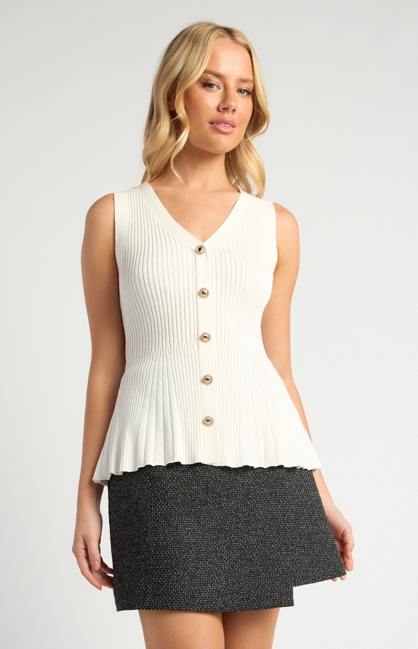 Sachi Knit Vest White