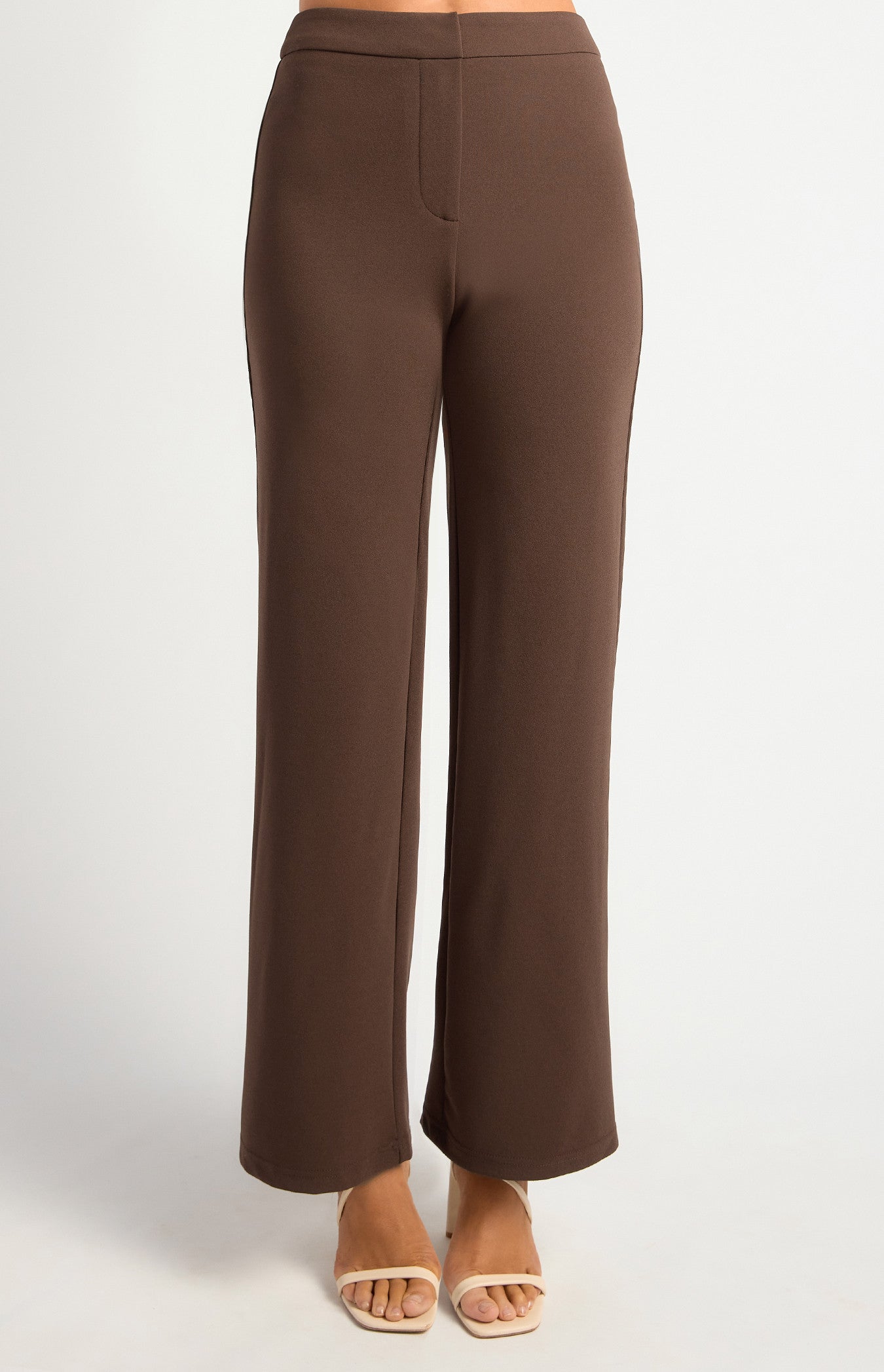 Winnie Stretch Jersey High Waisted Pant Chocolate