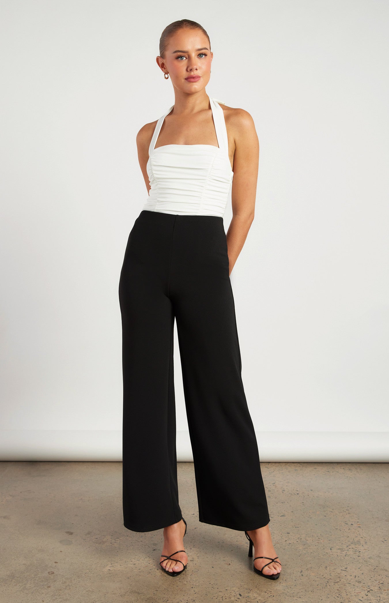 High Waisted Jersey Pants with Zip