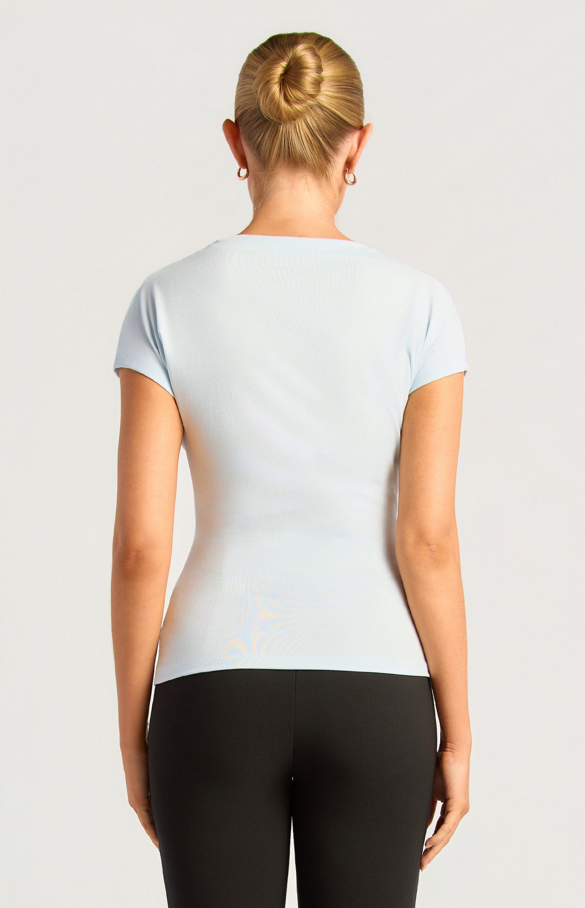 Sutton Cowl Neck Drape Top Ice Blue