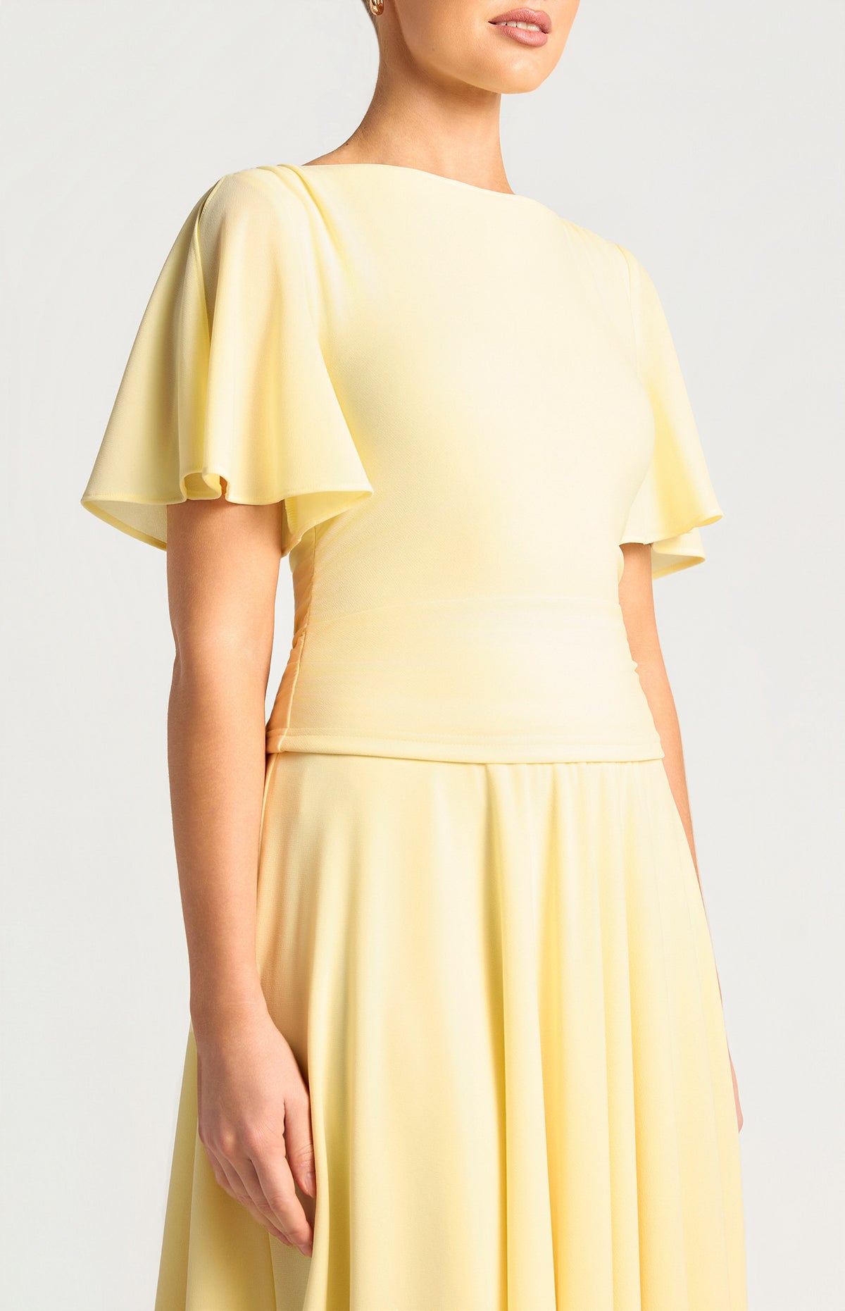 Meg Flutter Split Sleeve Top Buttercup