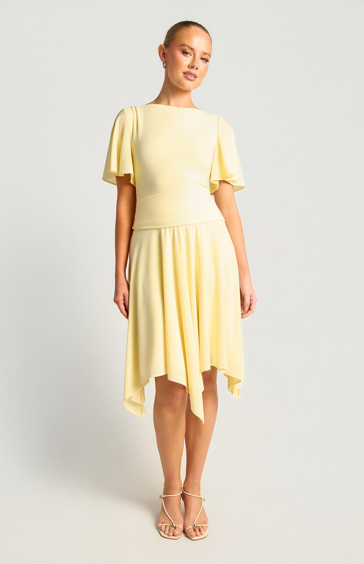 Meg Flutter Split Sleeve Top Buttercup
