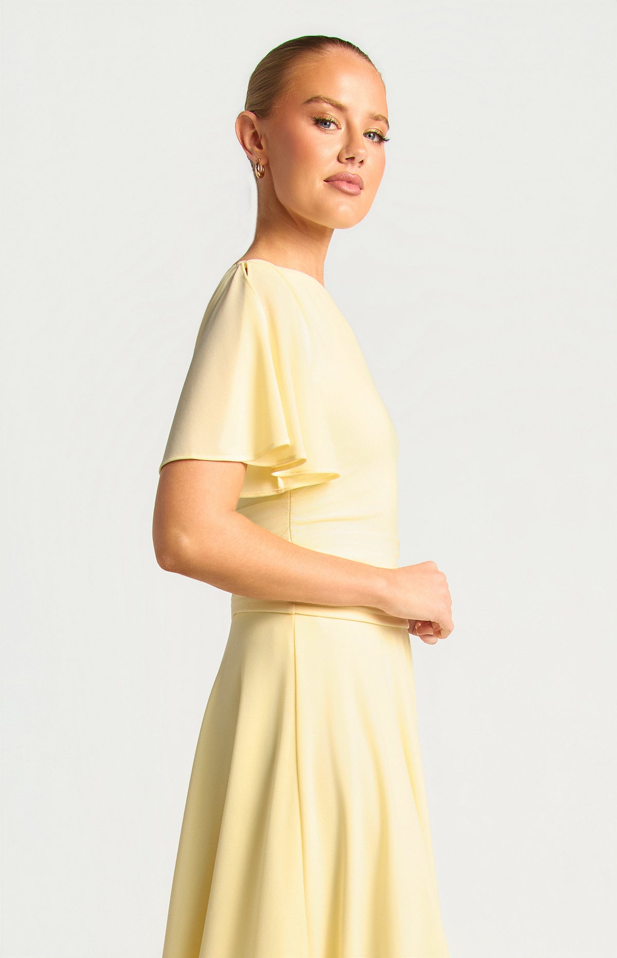 Meg Flutter Split Sleeve Top Buttercup