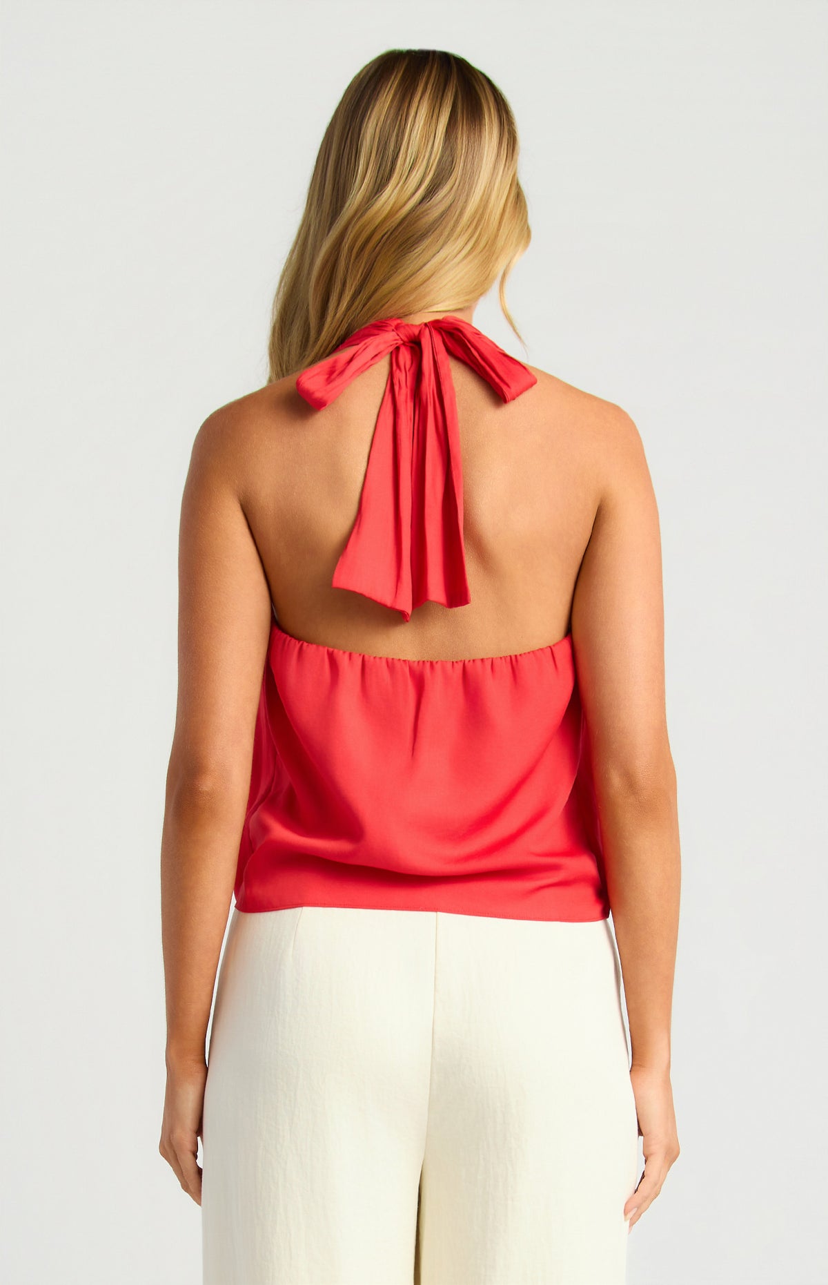 Belle Halter Neck Top Red