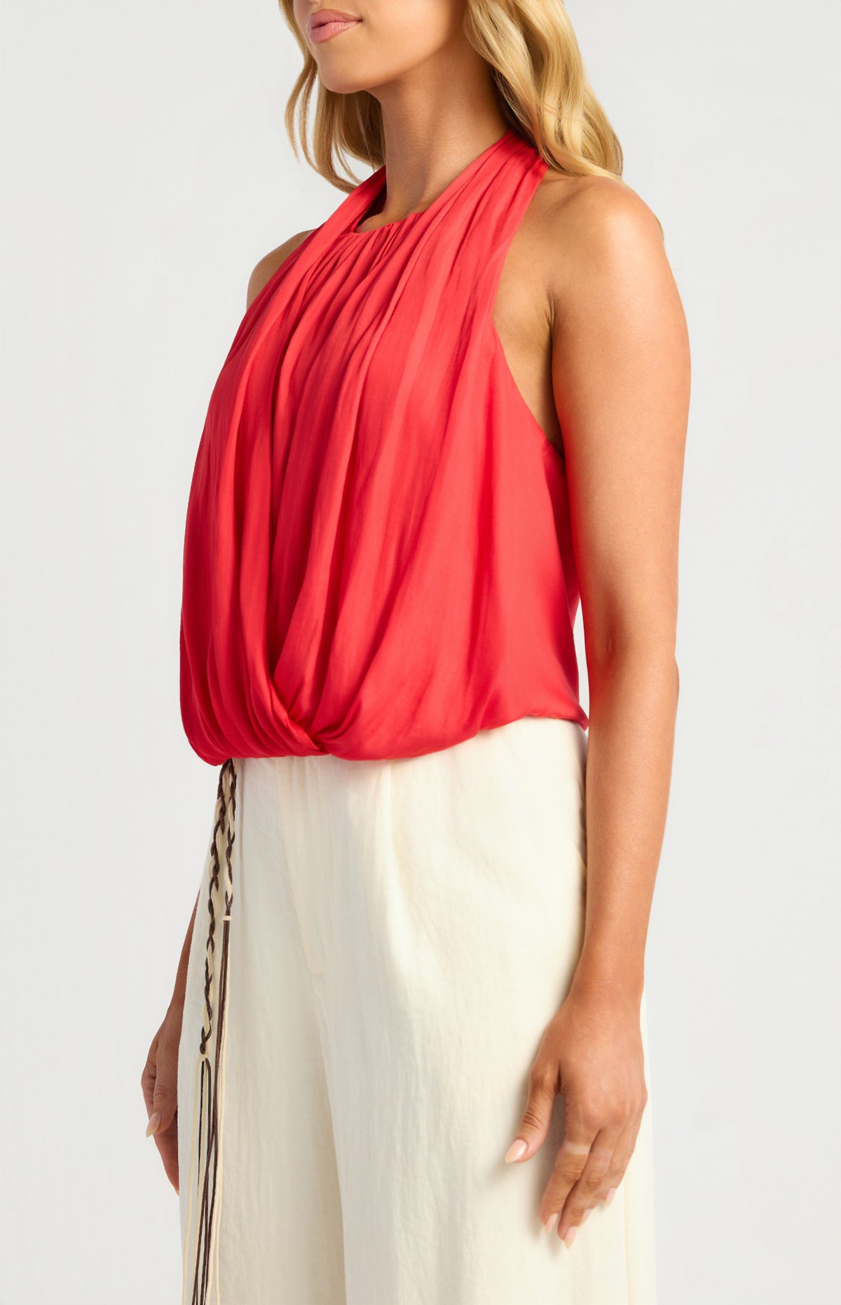 Belle Halter Neck Top Red